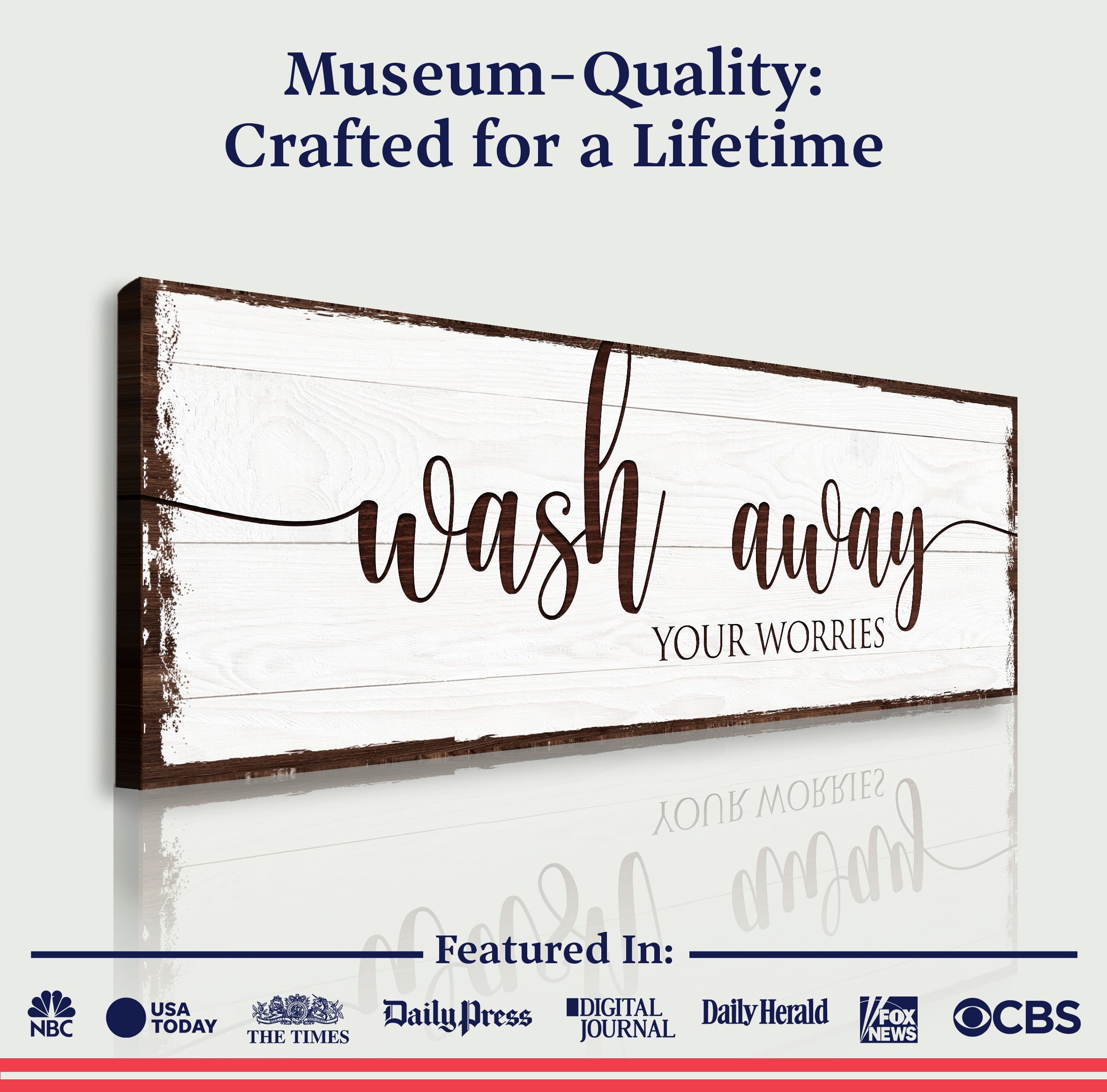 Wash Away Your Worries Bathroom Sign on sale at MyriadMart