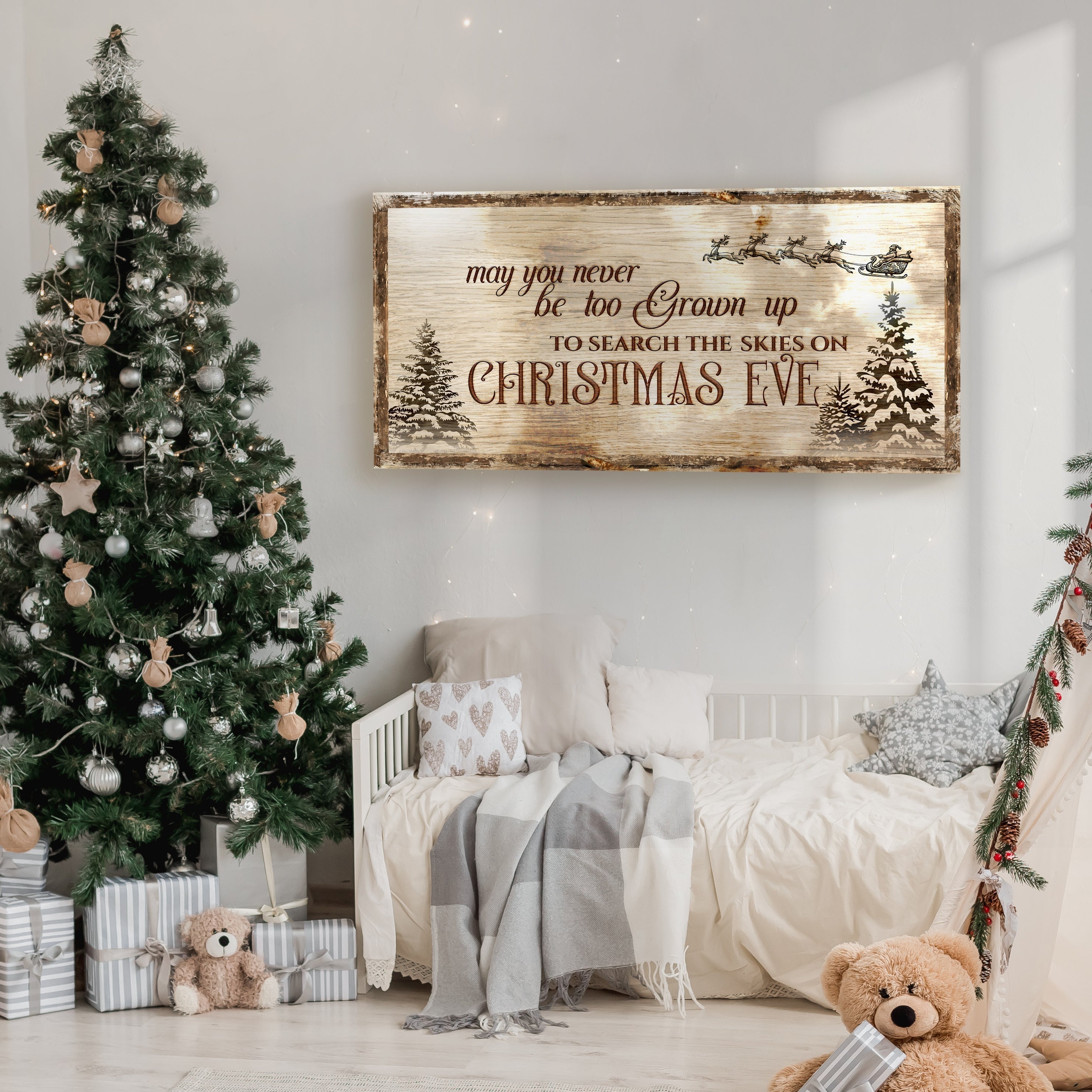 Christmas Eve Farmhouse Sign on sale at MyriadMart