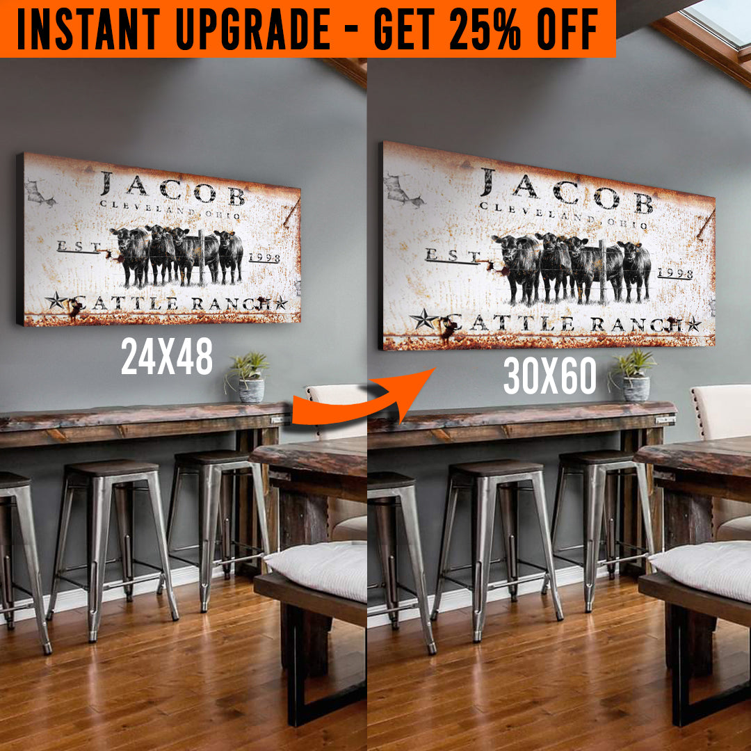 Upgrade Your 48x24 Inches 'Cattle Ranch' Style 3 Canvas To 60x30 Inches on sale at MyriadMart