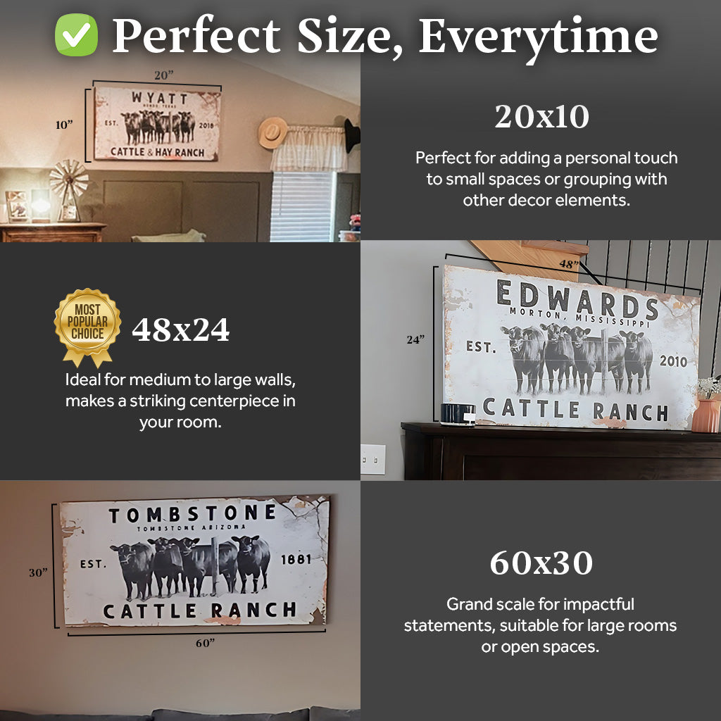 Cattle Ranch Rustic Sign on sale at MyriadMart