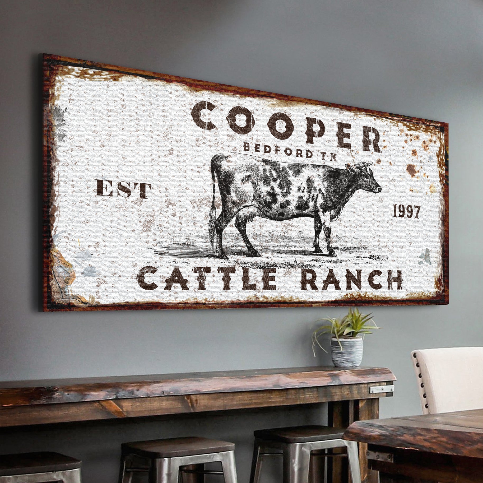 Personalized Cattle Ranch Rustic Sign II on sale at MyriadMart