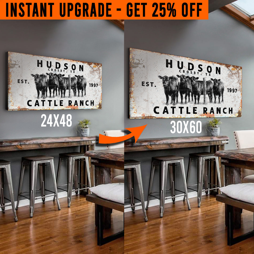 Upgrade Your 48x24 Inches 'Cattle Ranch Rustic' Style 2 Canvas To 60x30 Inches on sale at MyriadMart