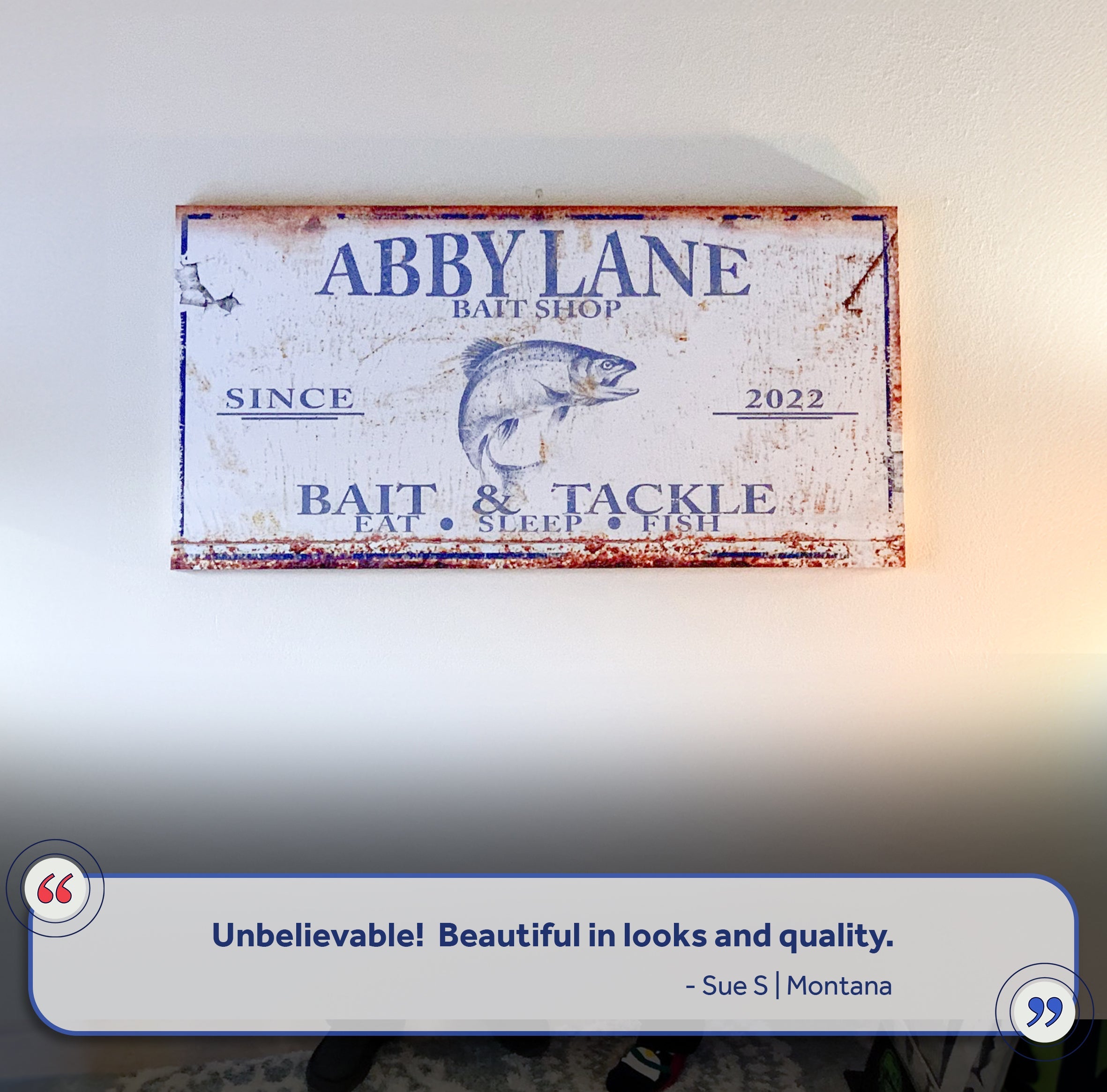 Bait and Tackle Sign on sale at MyriadMart