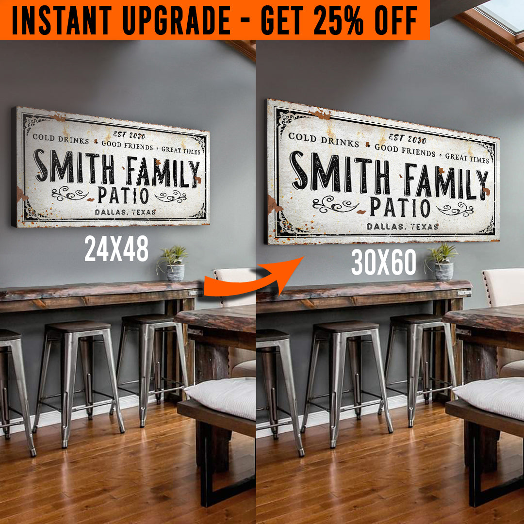 Upgrade Your 48x24 Inches 'Family Patio' Style 3 Canvas To 60x30 Inches on sale at MyriadMart