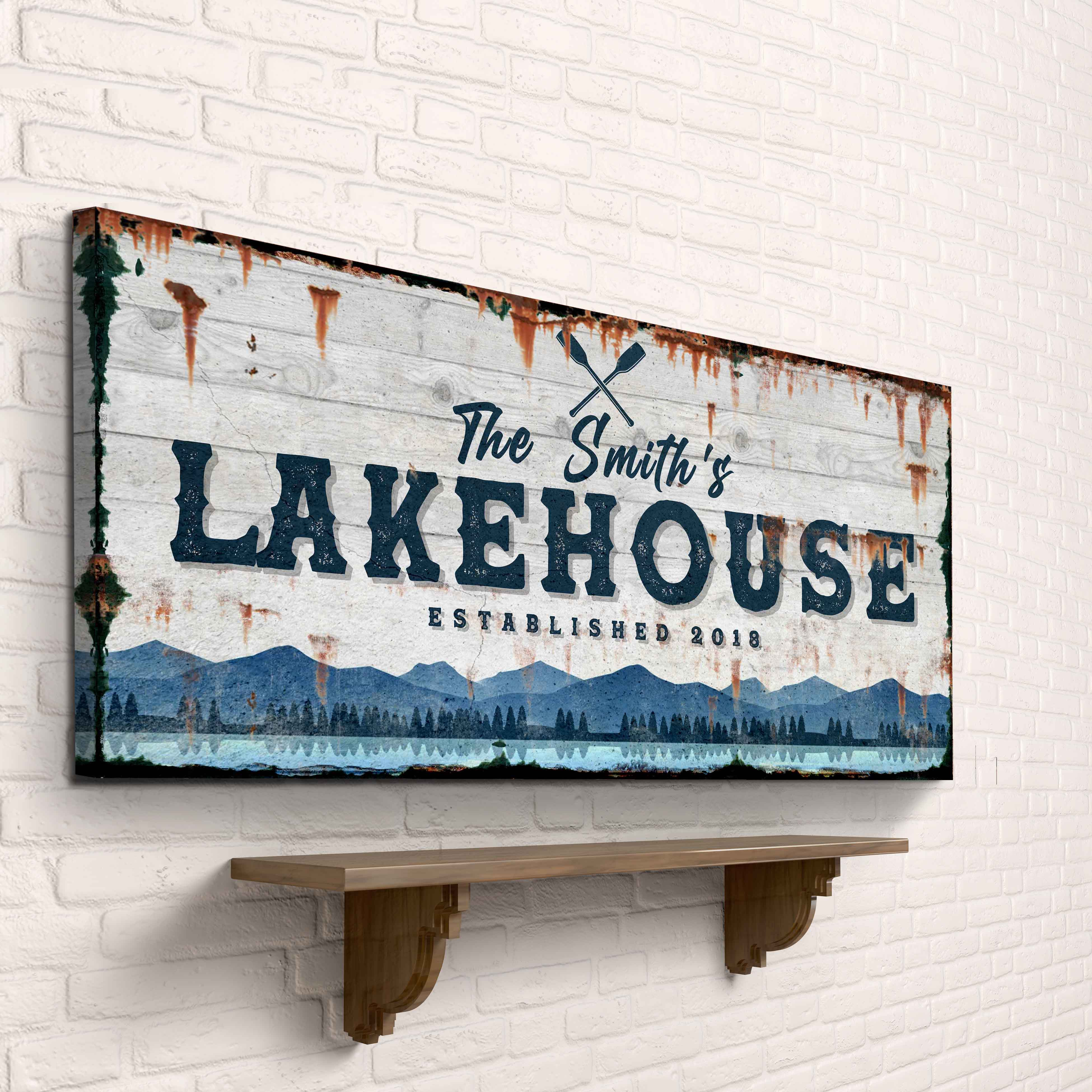 Family Lake House Vintage Sign on sale at MyriadMart
