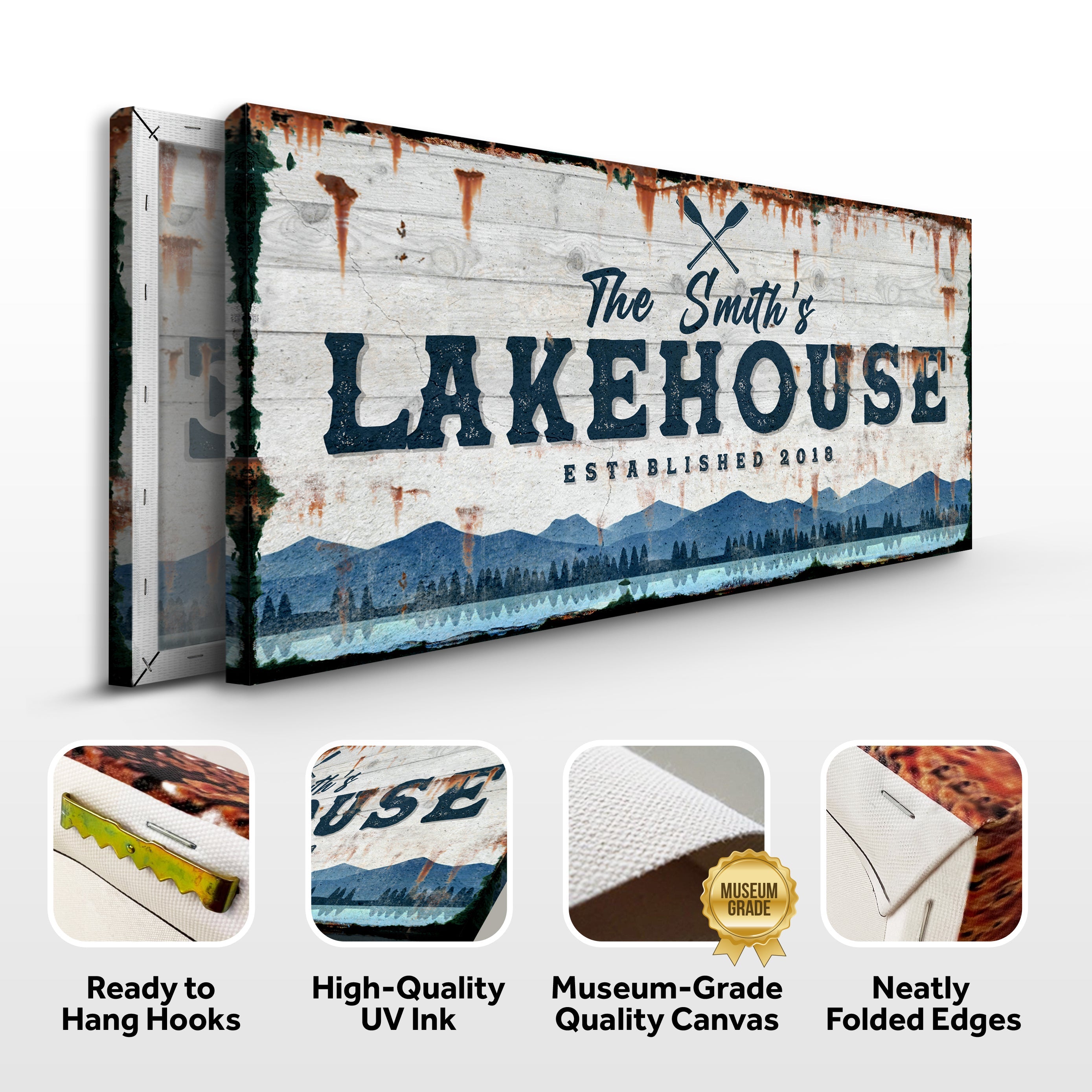 Family Lake House Vintage Sign on sale at MyriadMart