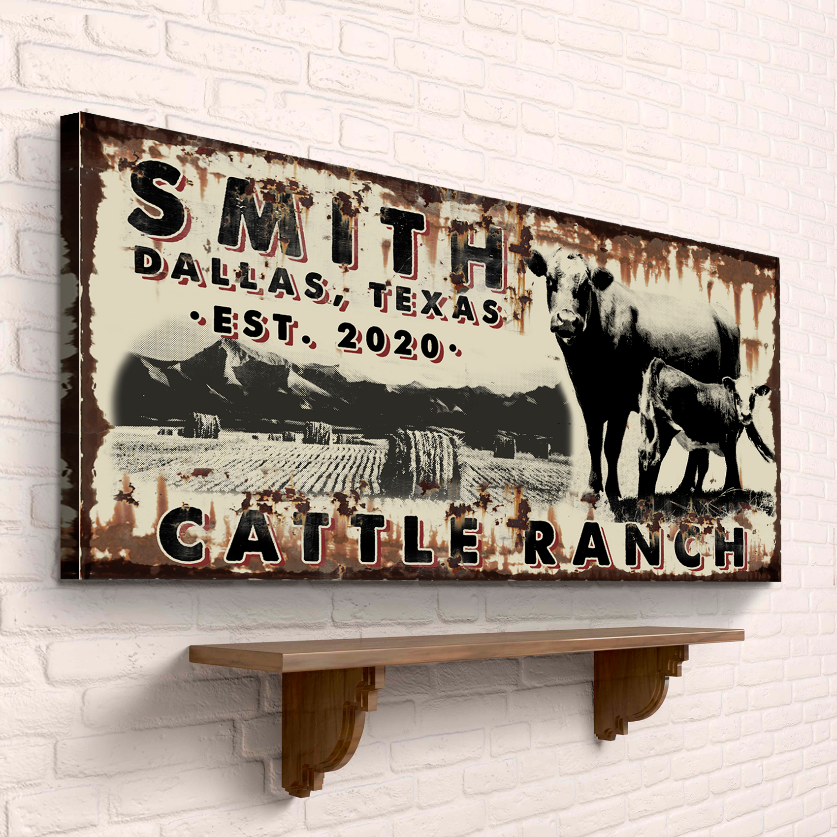 Cattle Ranch Vintage Sign on sale at MyriadMart