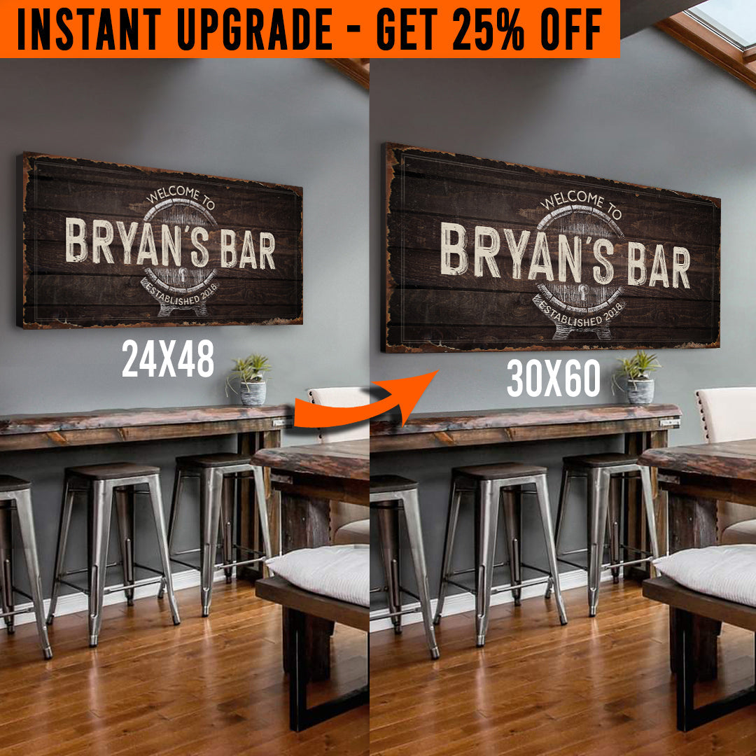 Upgrade Your 48x24 Inches 'Beer Barrel Bar' Style 3 Canvas To 60x30 Inches on sale at MyriadMart