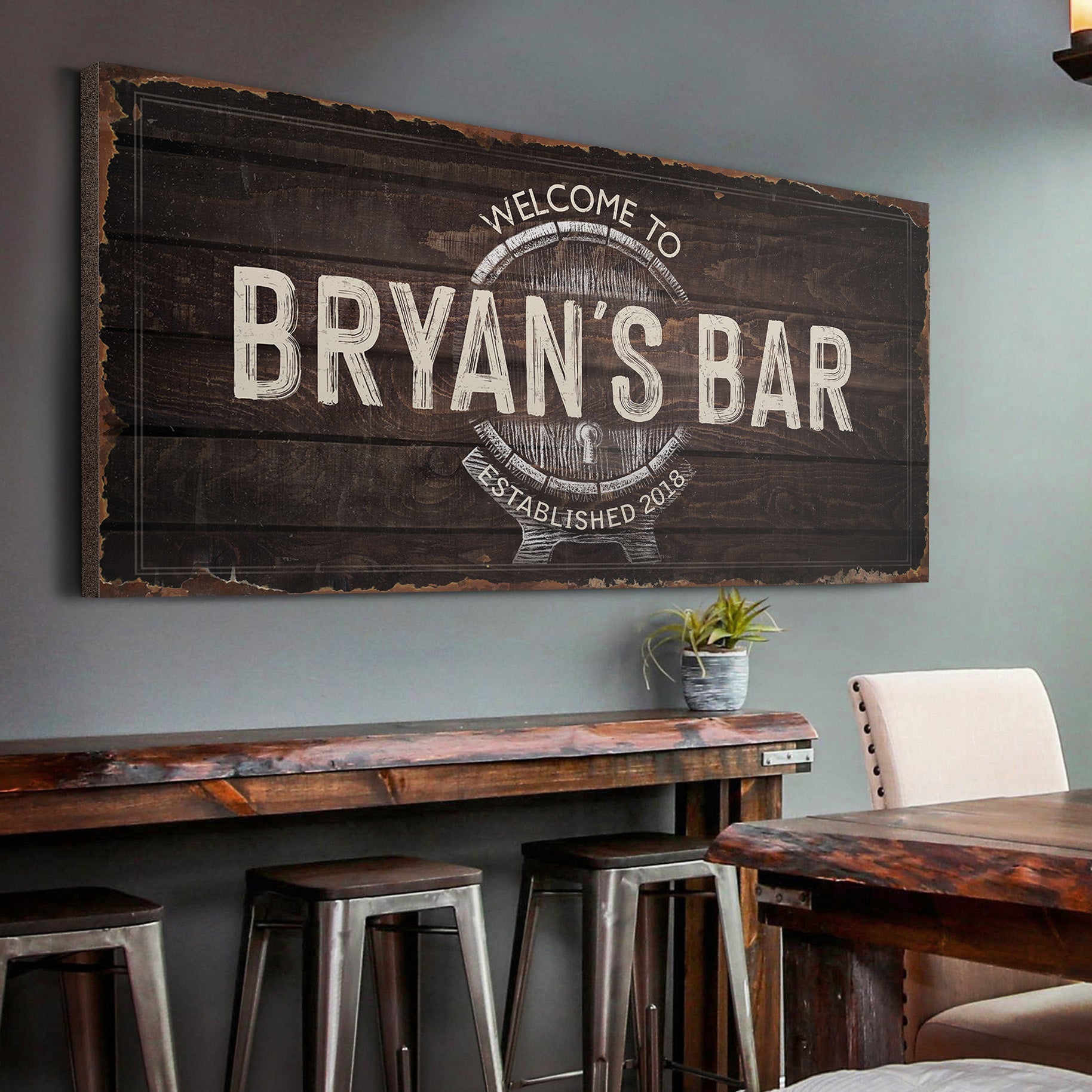 Beer Barrel Bar Sign on sale at MyriadMart