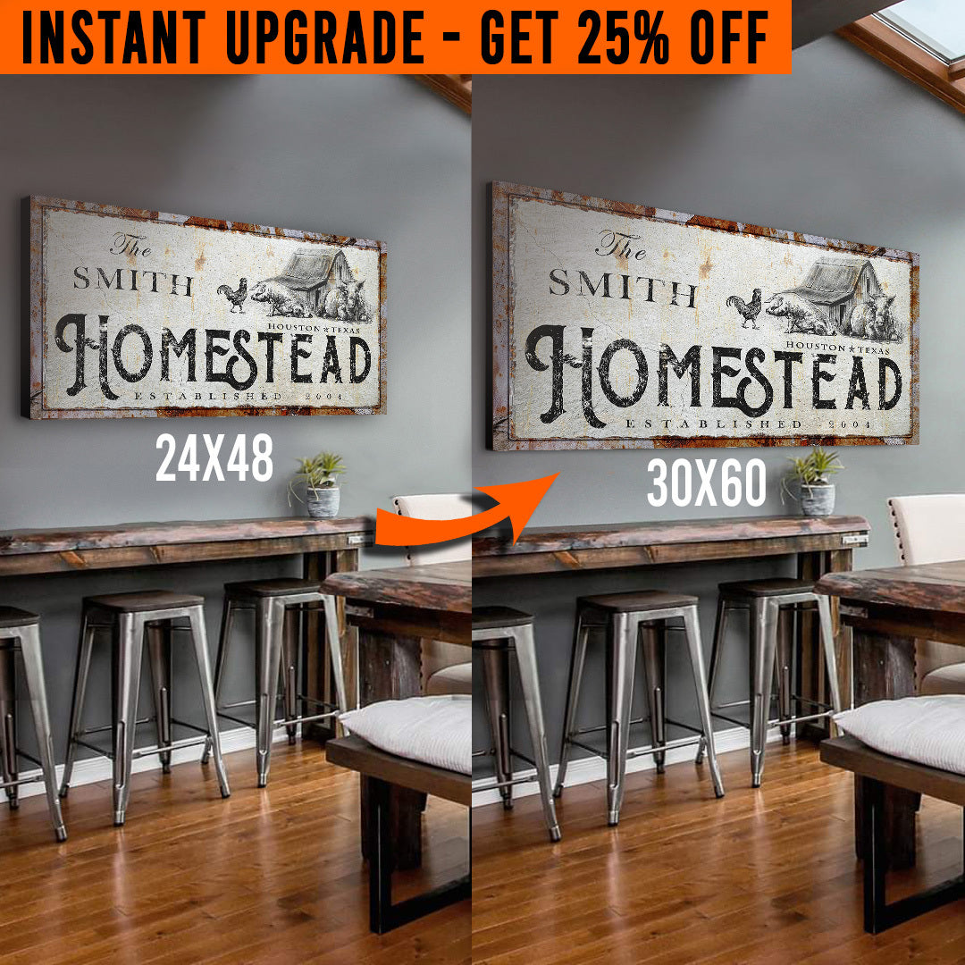 Upgrade Your 48x24 Inches 'Homestead' Style 1 Canvas To 60x30 Inches on sale at MyriadMart