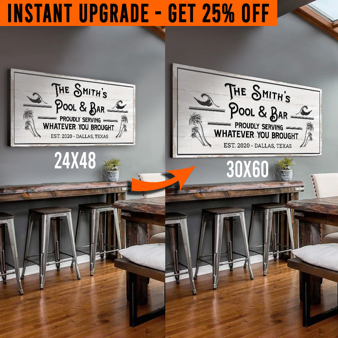 Upgrade Your 48x24 Inches 'Pool & Bar' Style 3 Canvas To 60x30 Inches on sale at MyriadMart