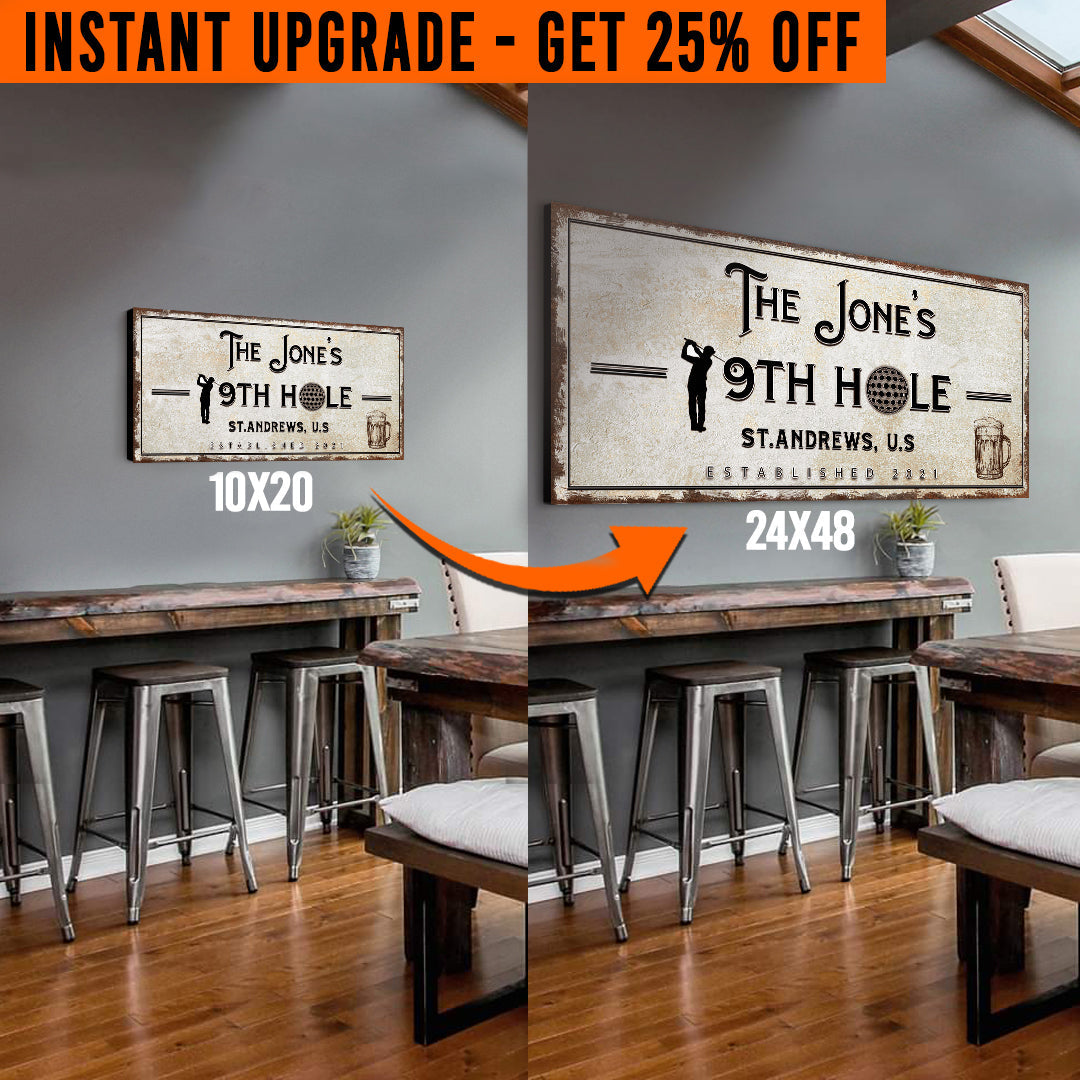 Upgrade Your 20x10 Inches '19th Hole Golf' Style 1 Canvas To 48x24 Inches on sale at MyriadMart