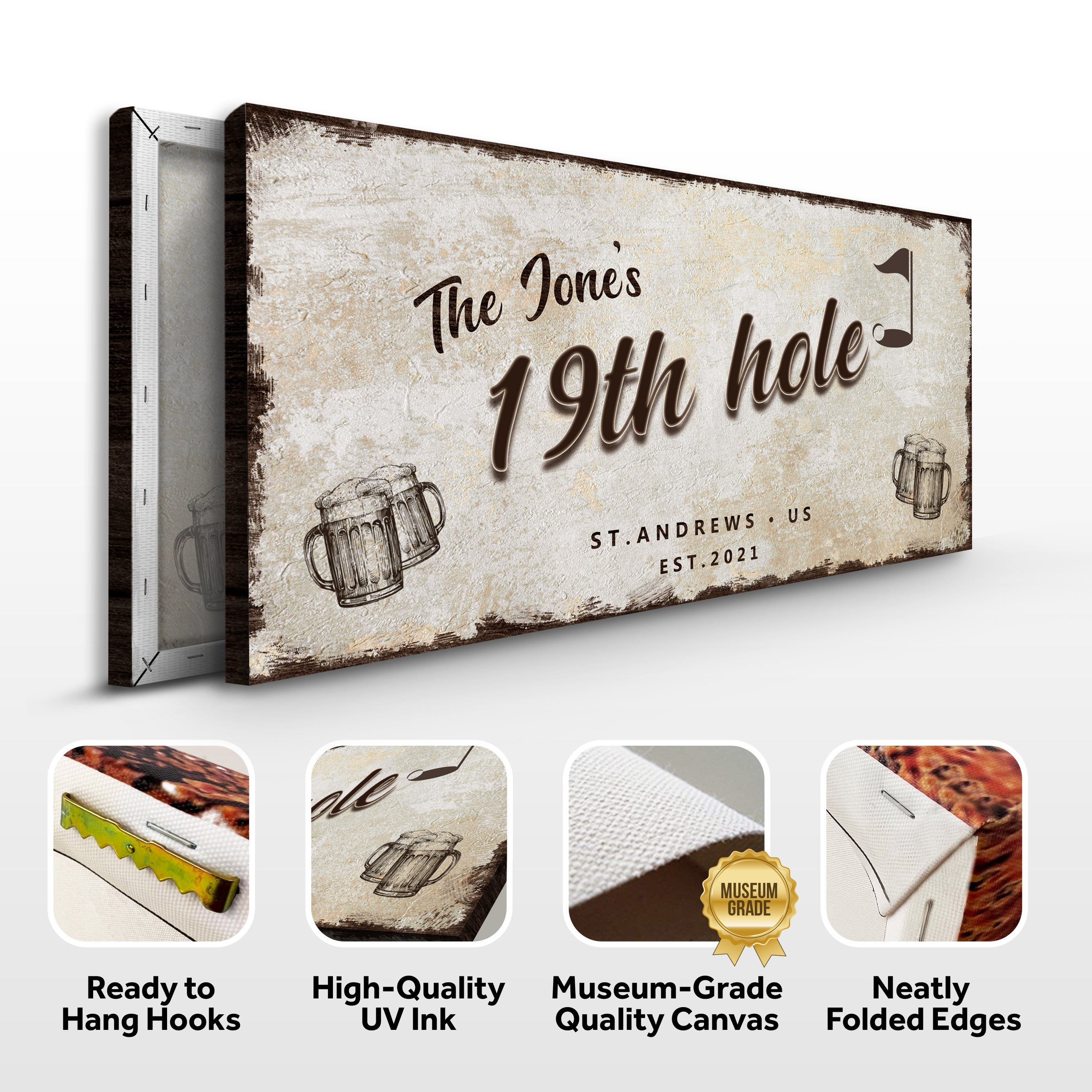 19th Hole Golf Personalized Sign III on sale at MyriadMart