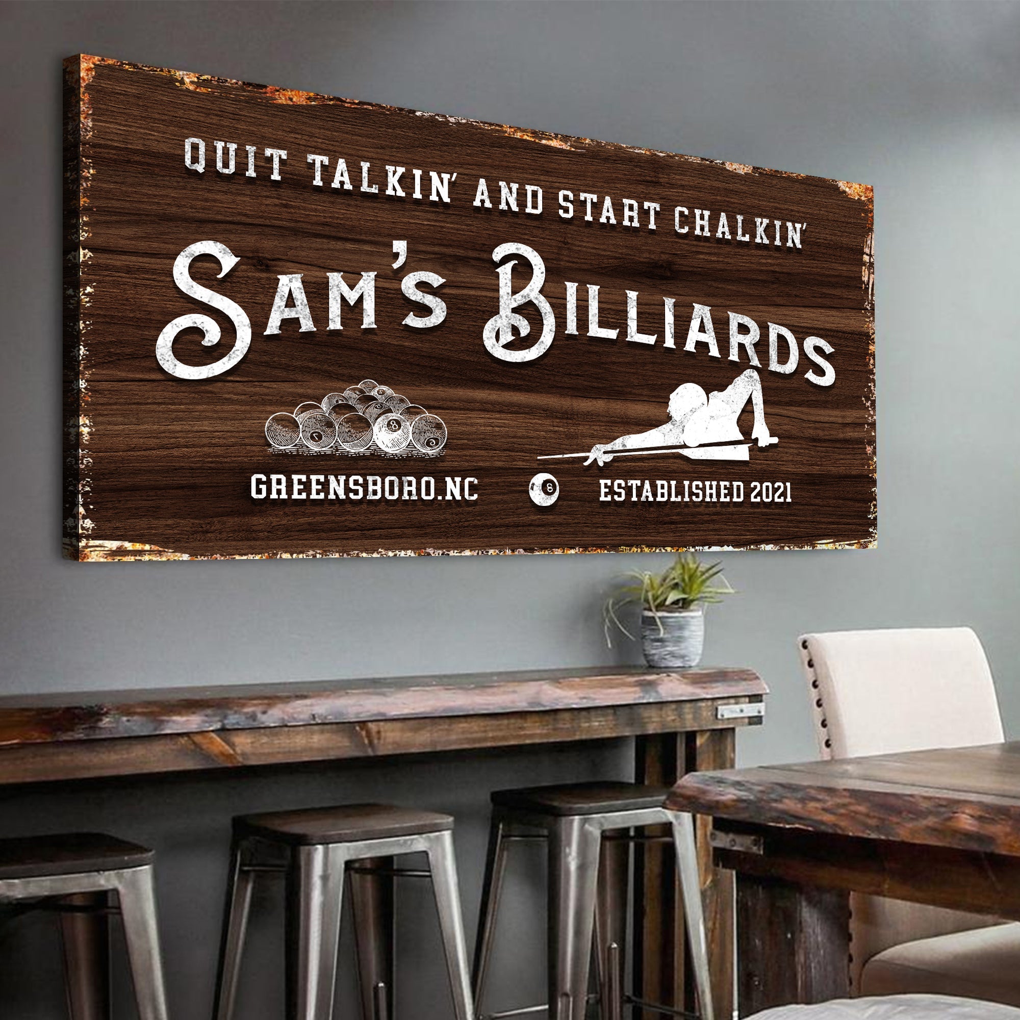 Billiards Room Vintage Sign on sale at MyriadMart