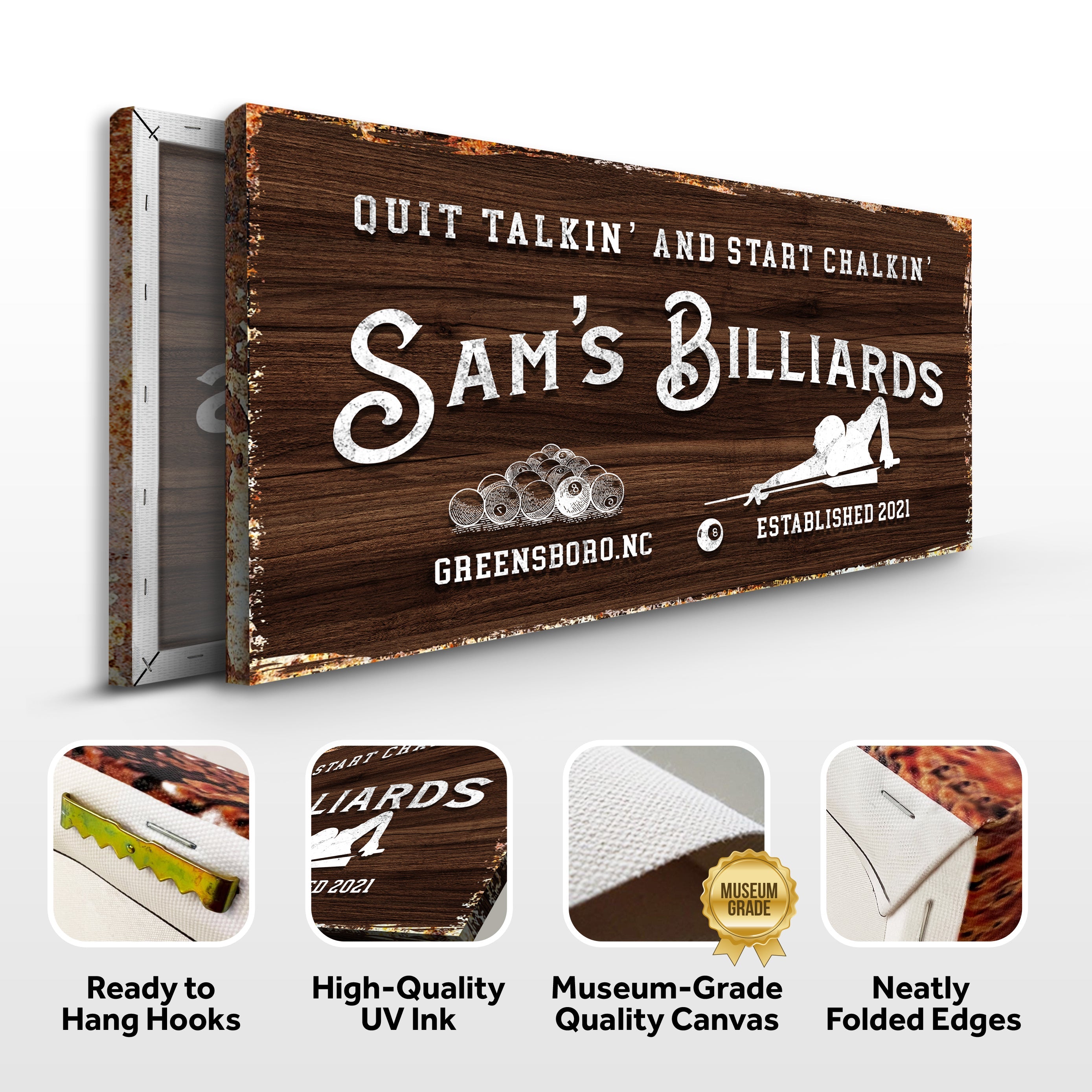 Billiards Room Vintage Sign on sale at MyriadMart