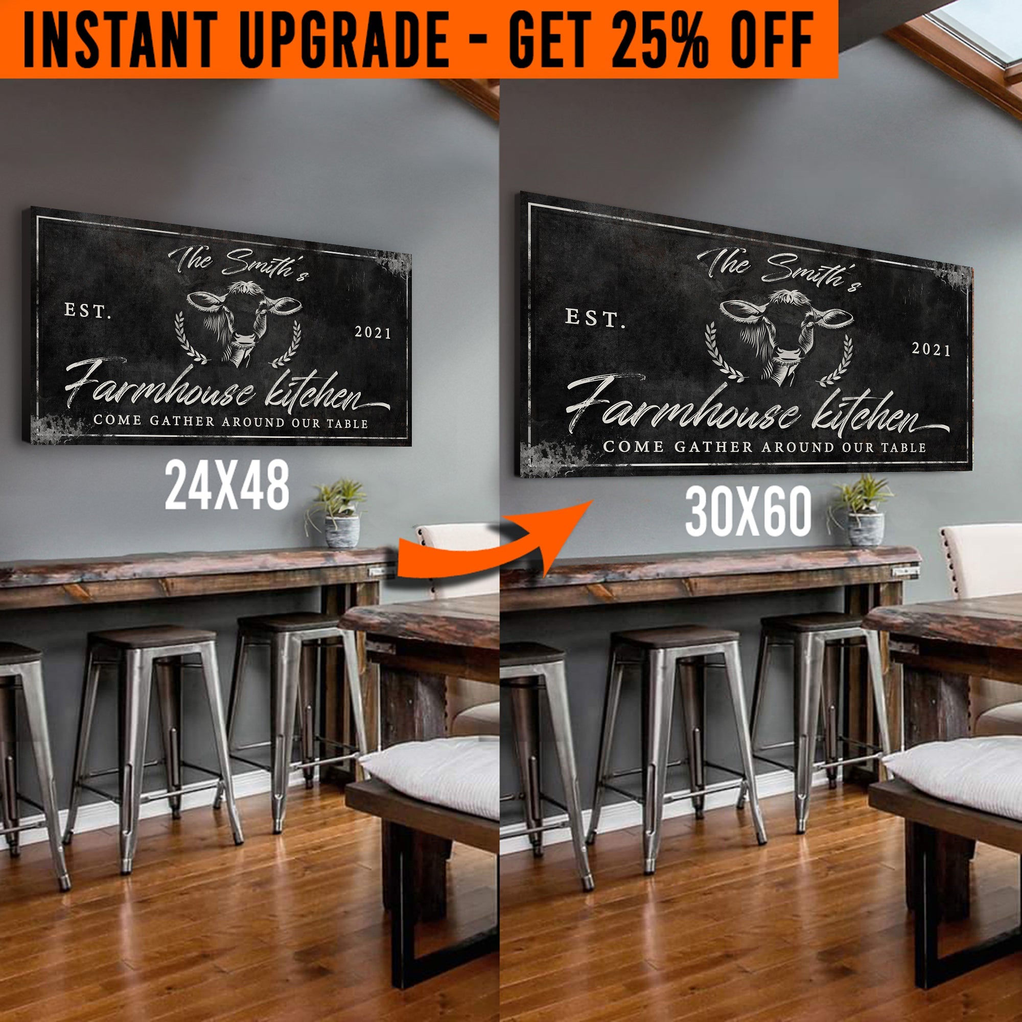 Upgrade Your 20x10 Inches 'Farmhouse Kitchen' Style 2 Canvas To 24x48 Inches on sale at MyriadMart