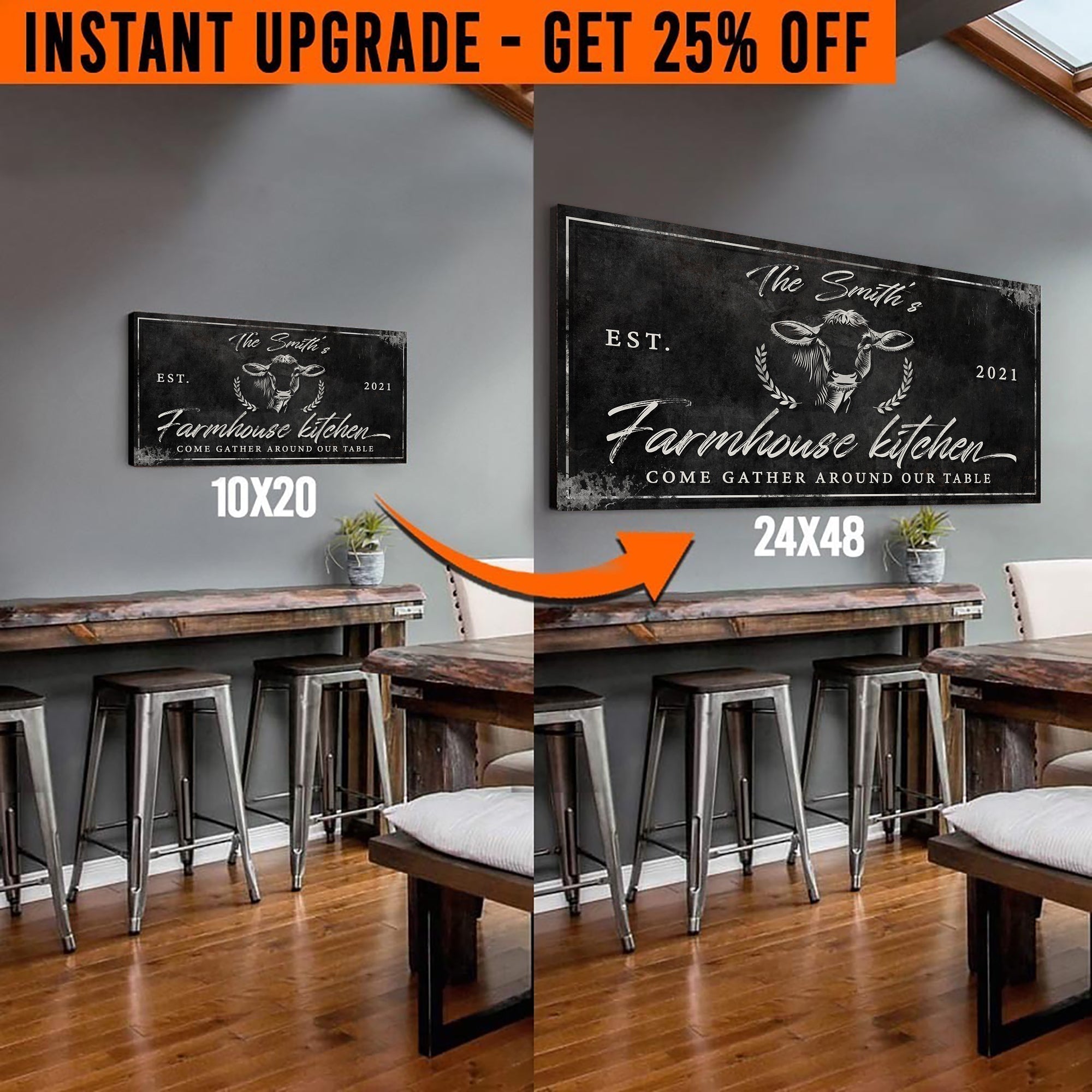 Upgrade Your 20x10 Inches 'Farmhouse Kitchen' Style 1 Canvas To 24x48 Inches on sale at MyriadMart