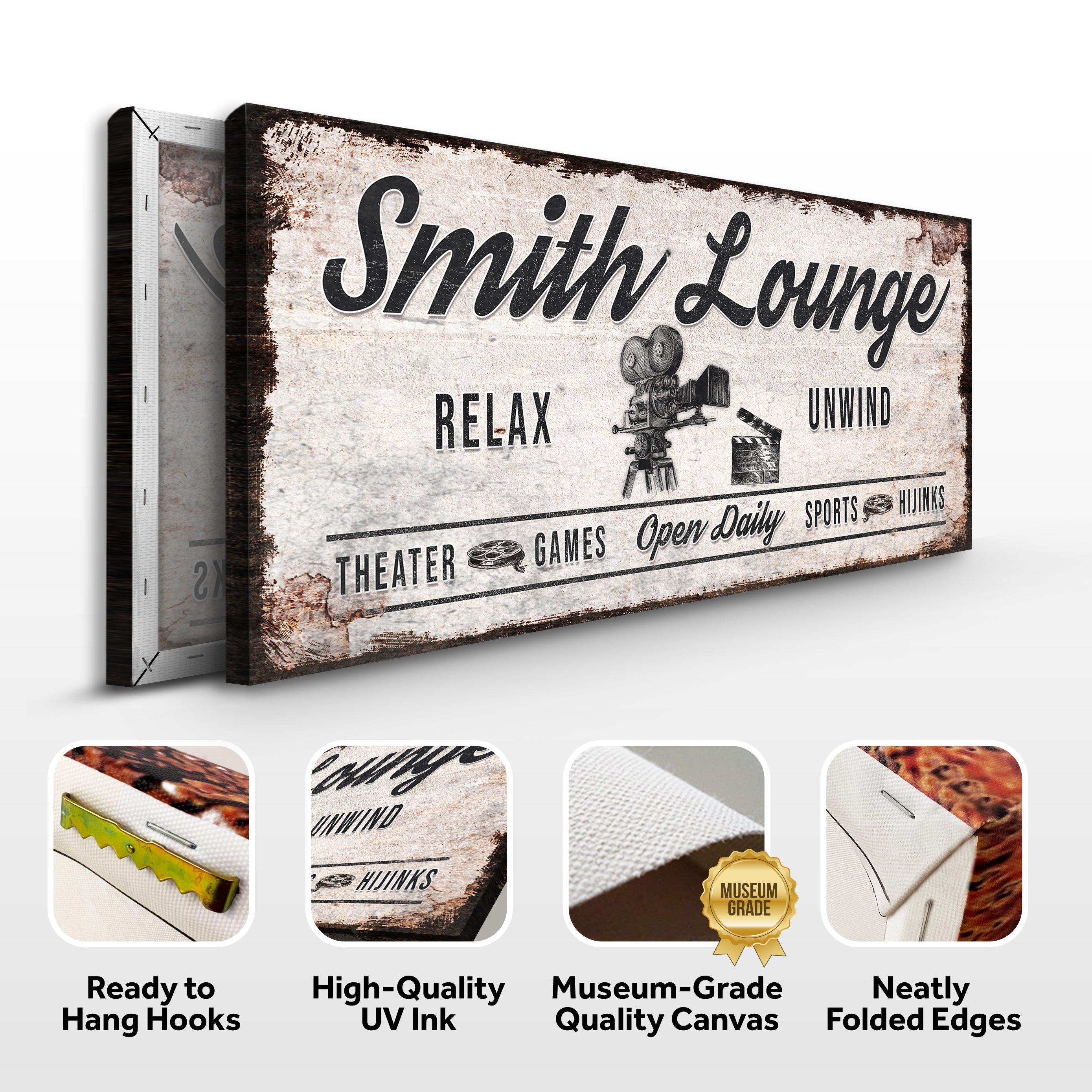 Relax Unwind Theatre Lounge Sign on sale at MyriadMart