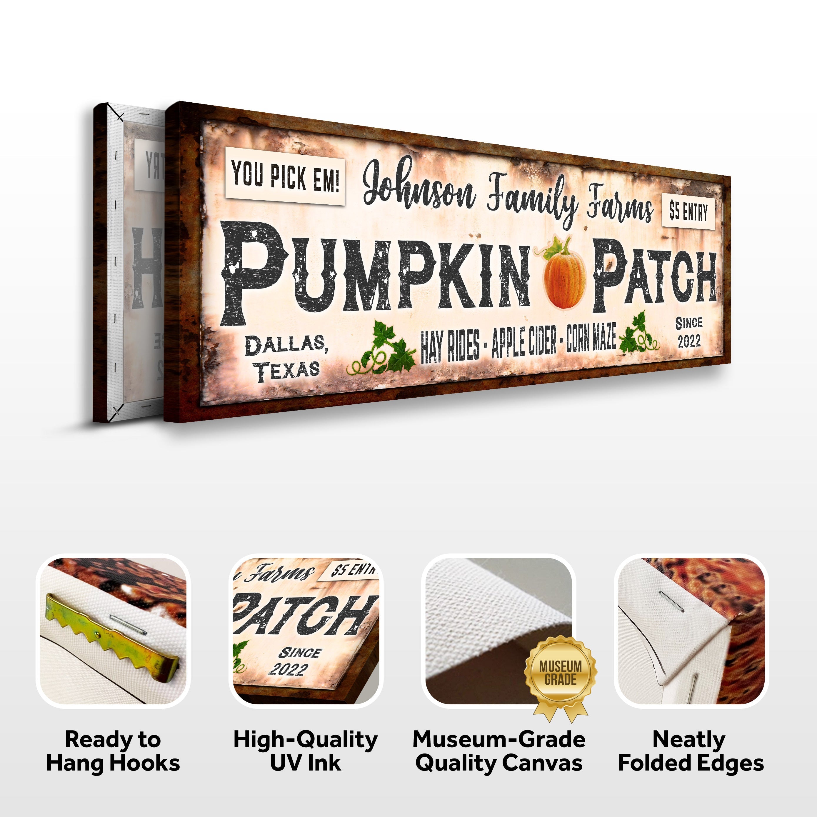 Family Farms Pumpkin Patch Sign on sale at MyriadMart