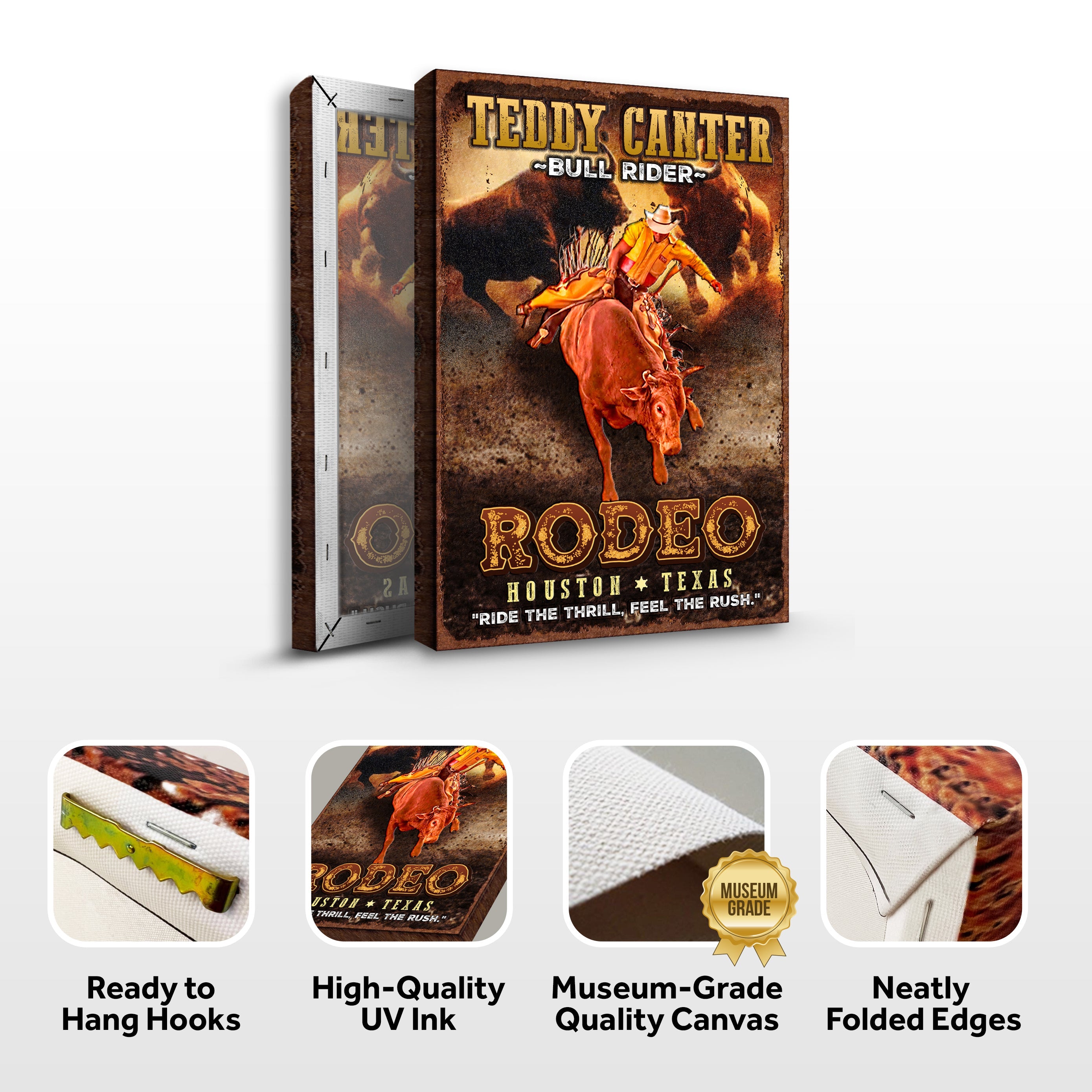 Cowboy Rodeo Bull Rider Sign on sale at MyriadMart