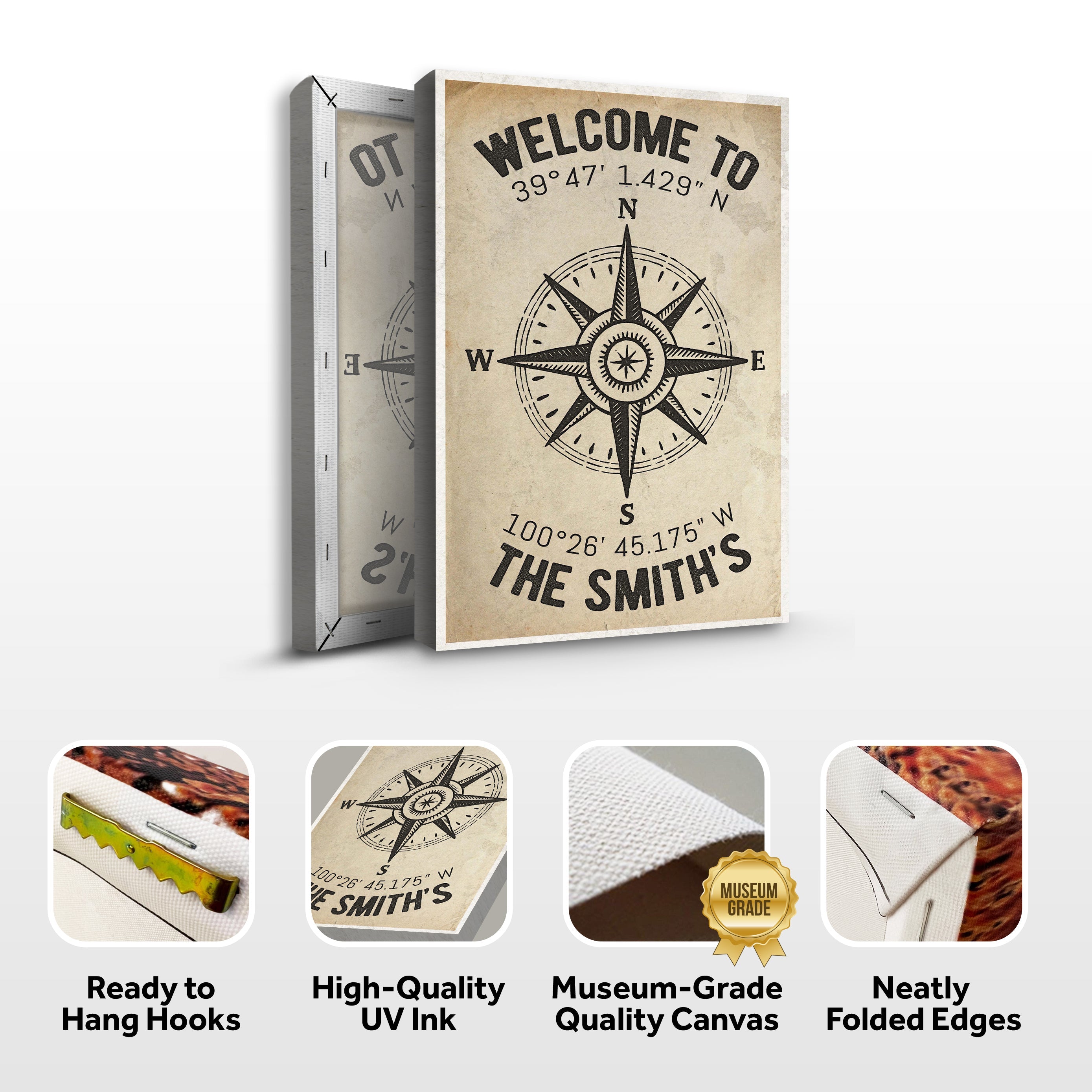 Welcome To Family Home Coordinates Sign on sale at MyriadMart