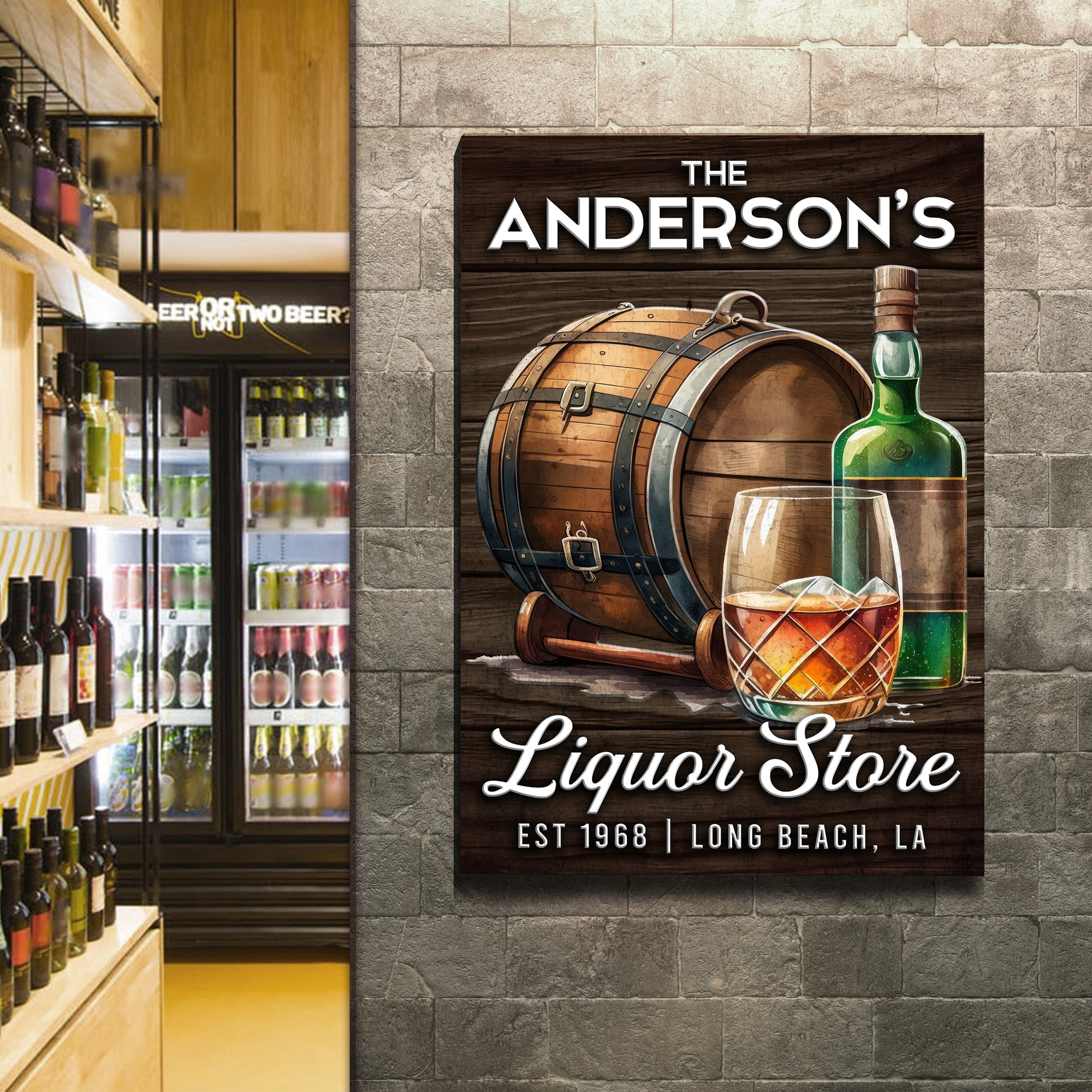 Liquor Store Sign V | Customizable Canvas on sale at MyriadMart