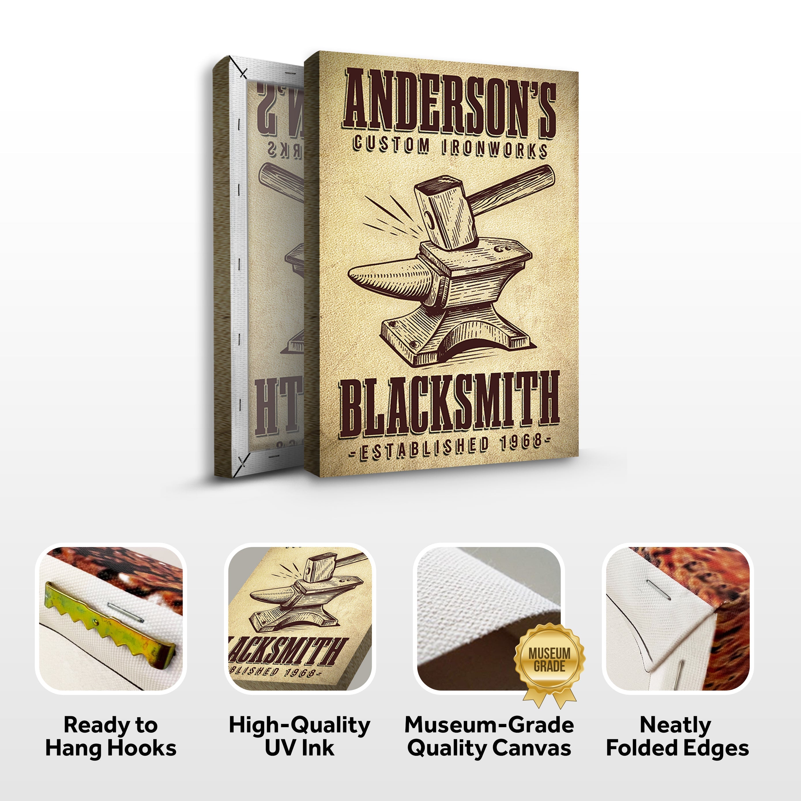 Custom Ironworks Blacksmith Sign on sale at MyriadMart