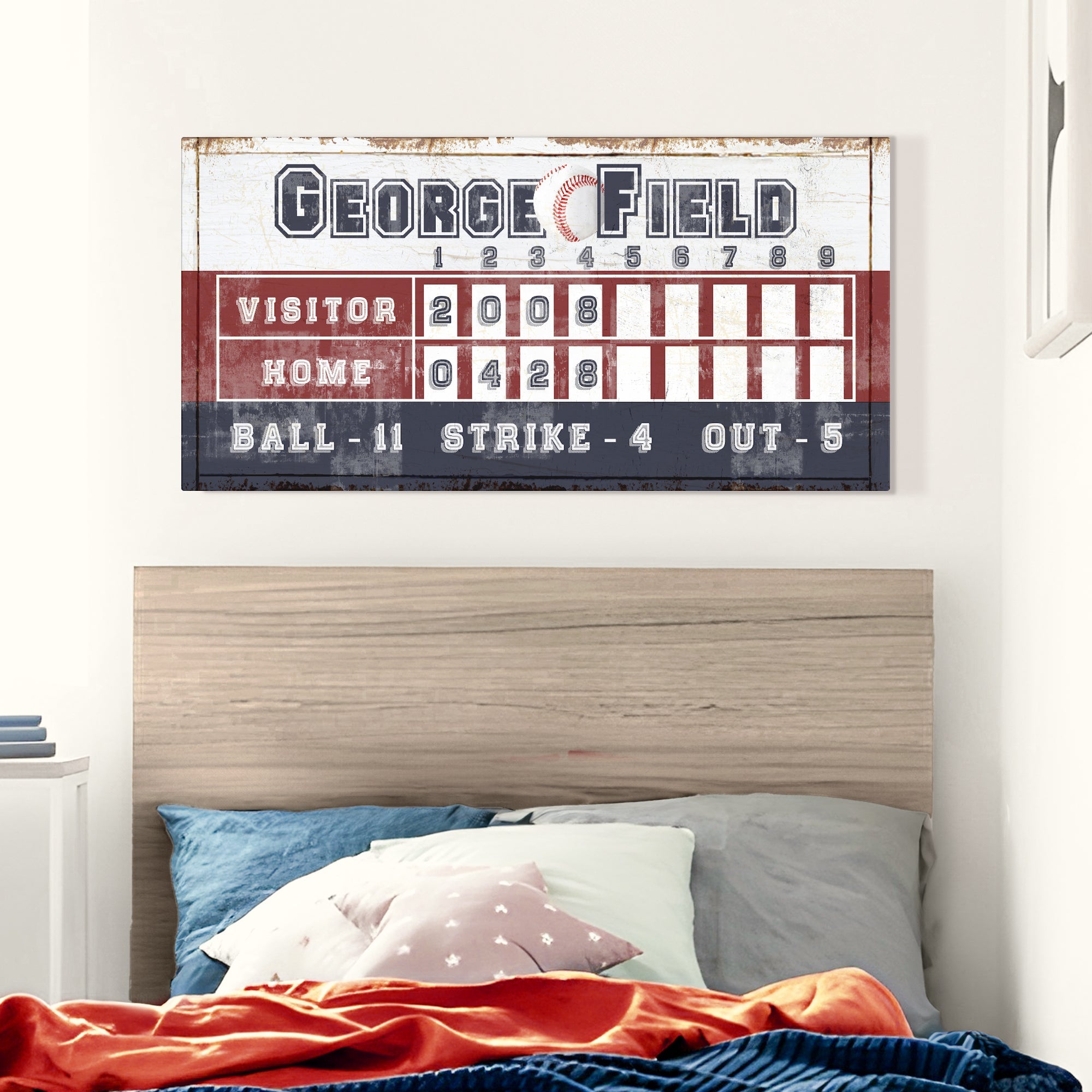 Personalized Baseball Scoreboard Sign on sale at MyriadMart
