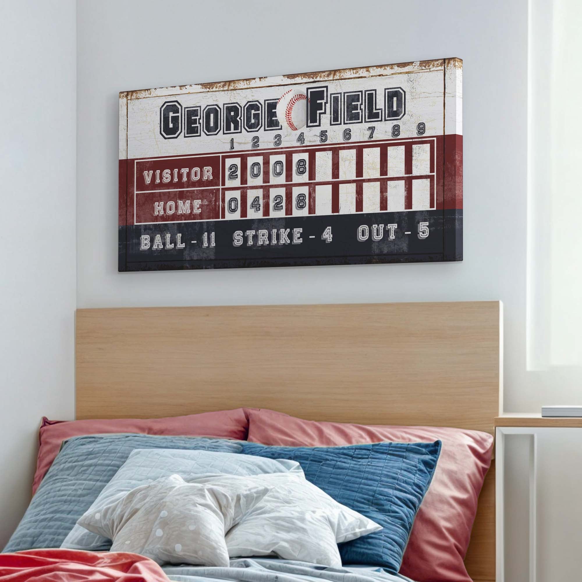 Personalized Baseball Scoreboard Sign on sale at MyriadMart
