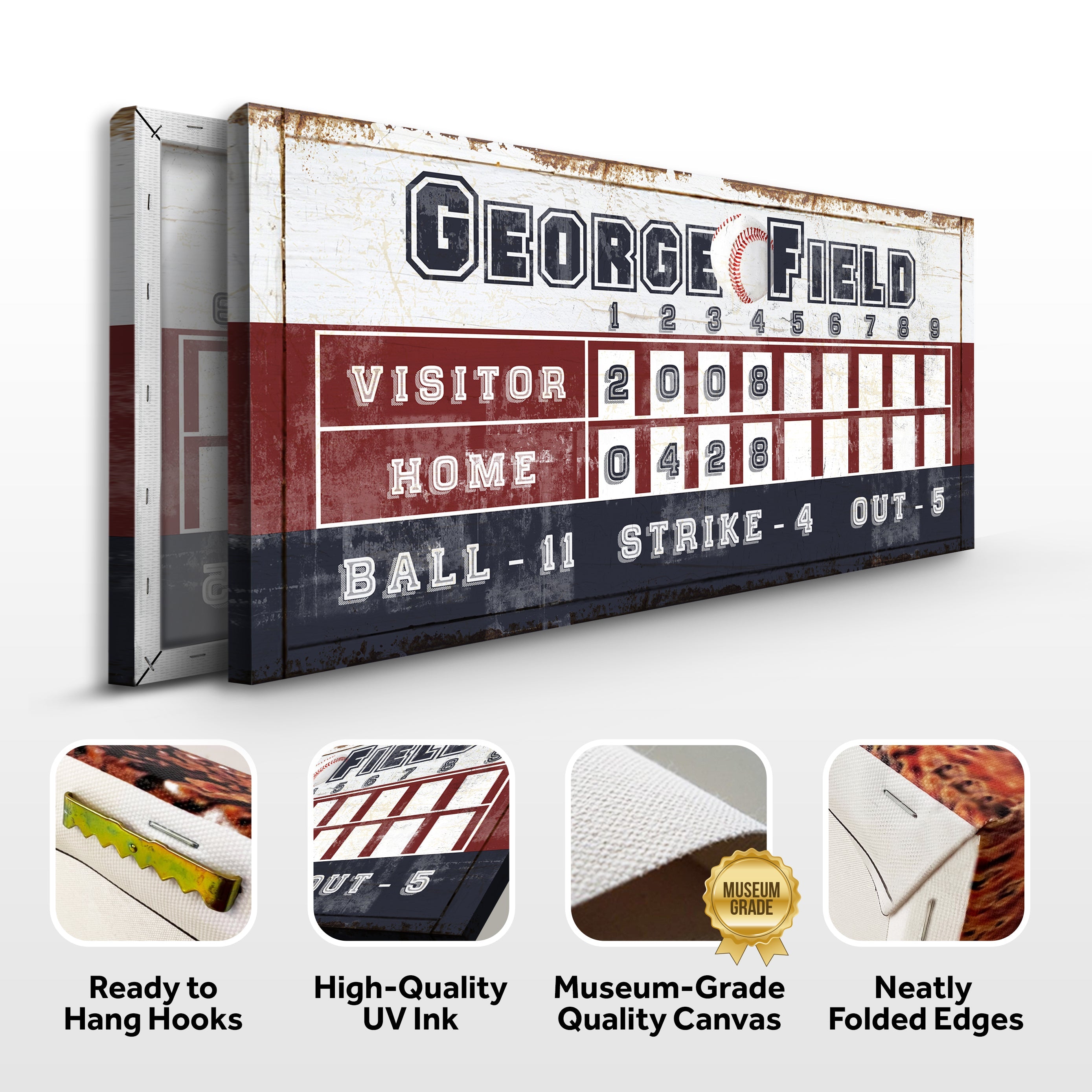 Personalized Baseball Scoreboard Sign on sale at MyriadMart