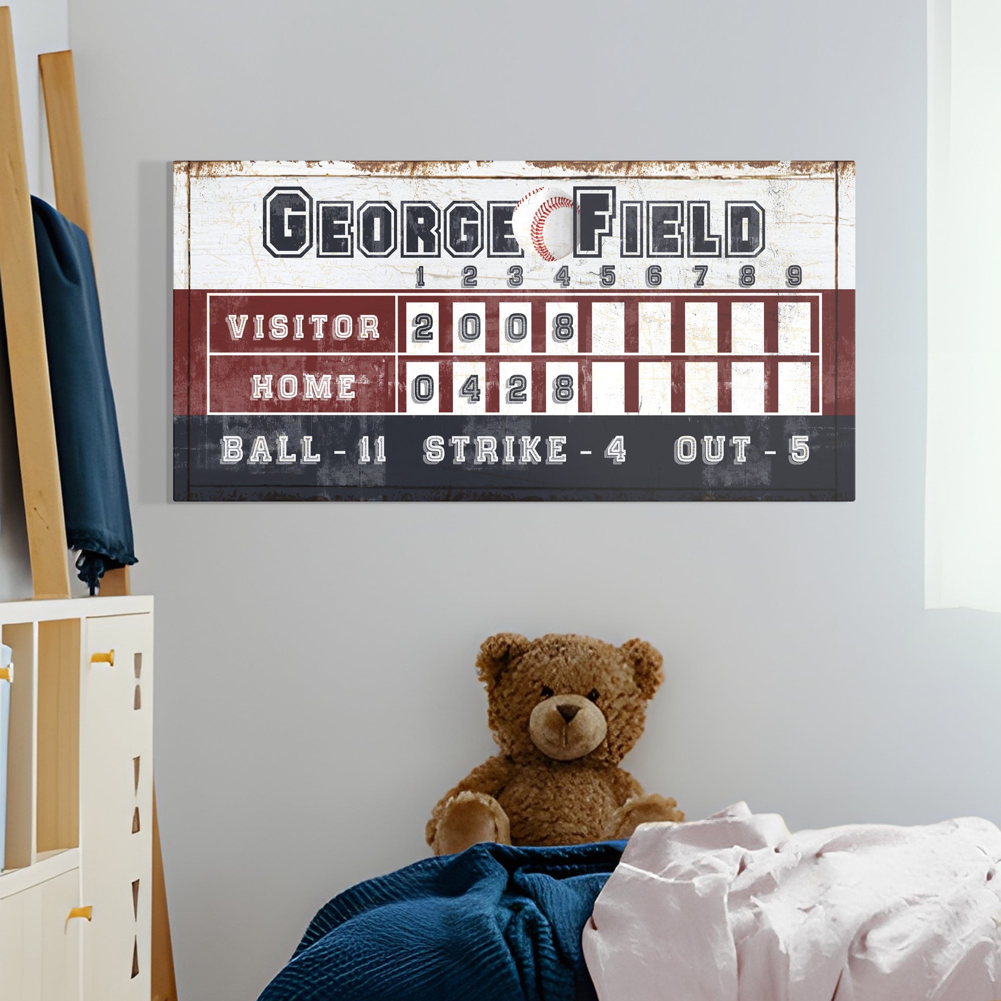 Personalized Baseball Scoreboard Sign on sale at MyriadMart