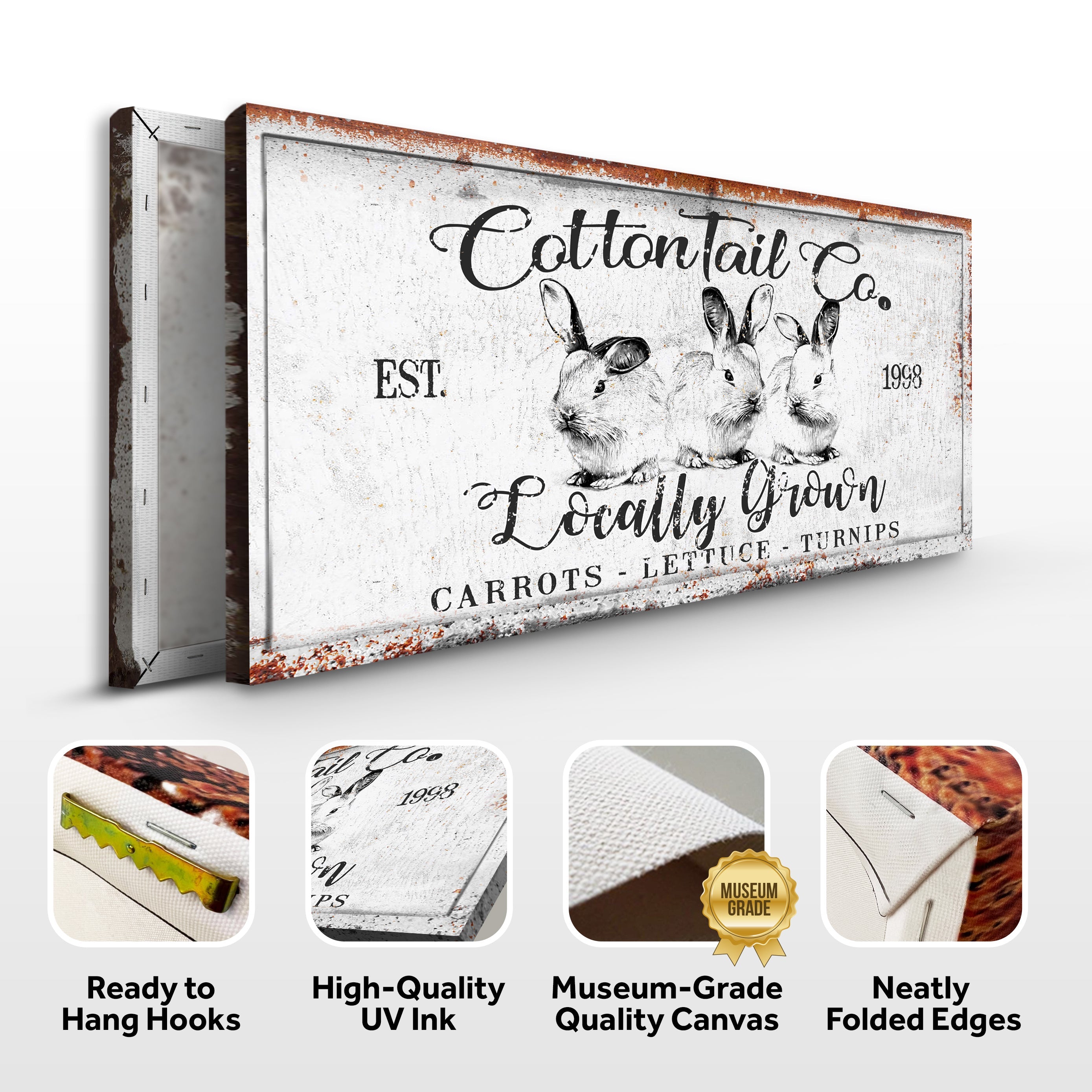 Vintage Cottontail Co Easter Sign III on sale at MyriadMart