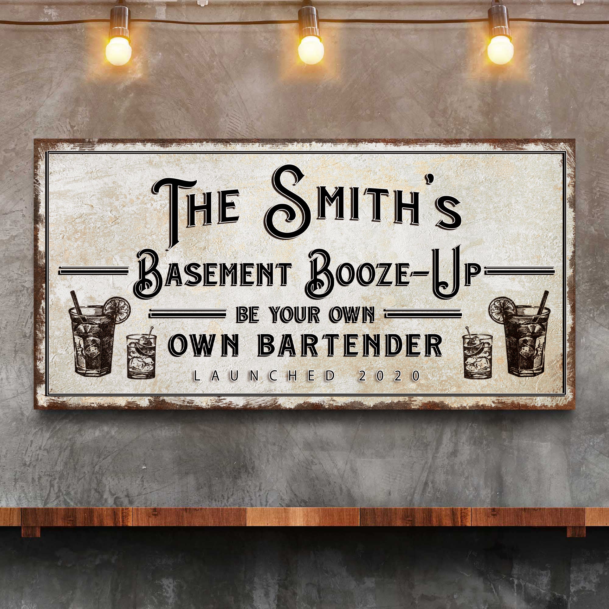 Basement Booze Up Sign on sale at MyriadMart
