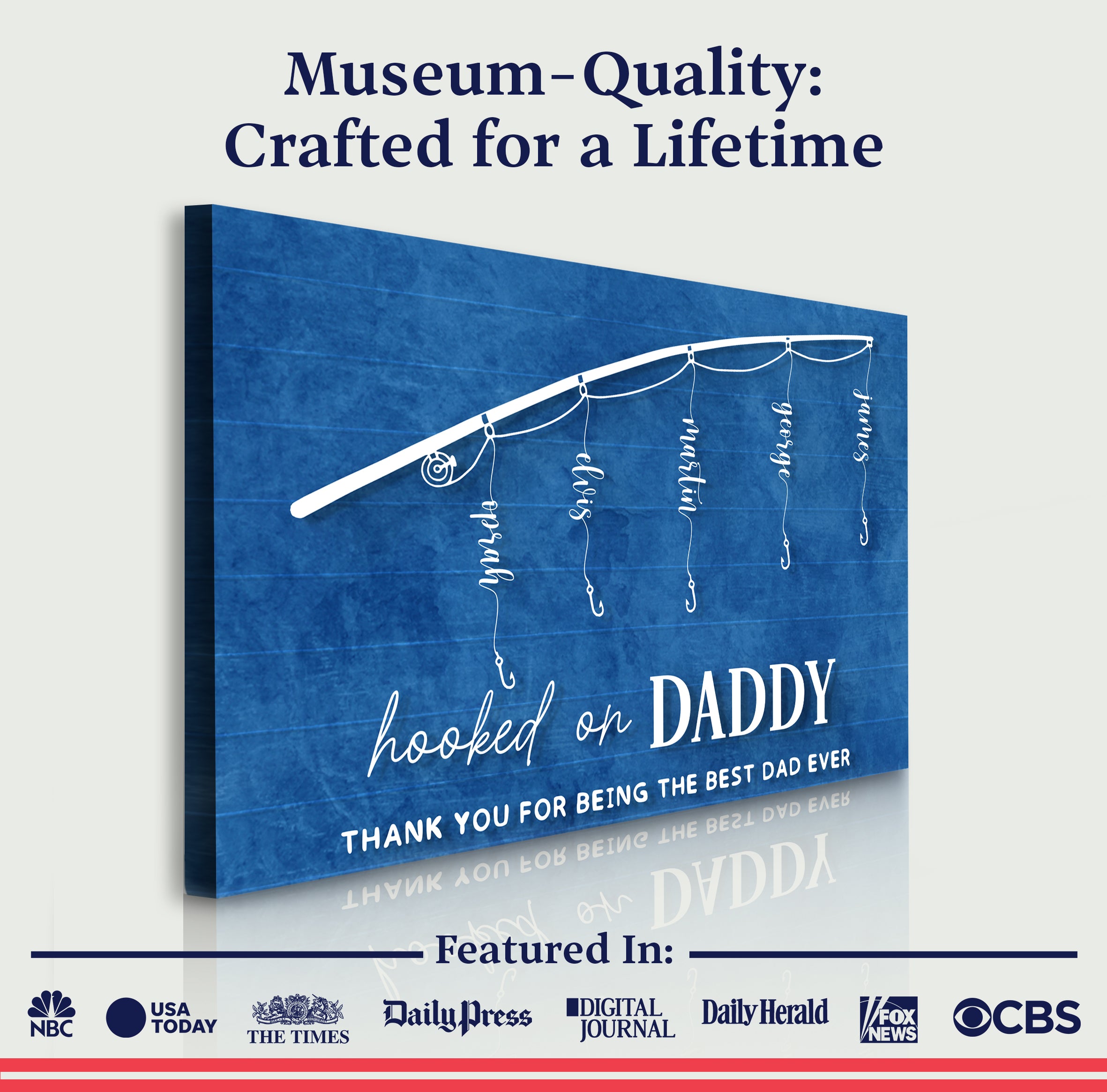 Hooked On Daddy Father's Day Gift Sign on sale at MyriadMart