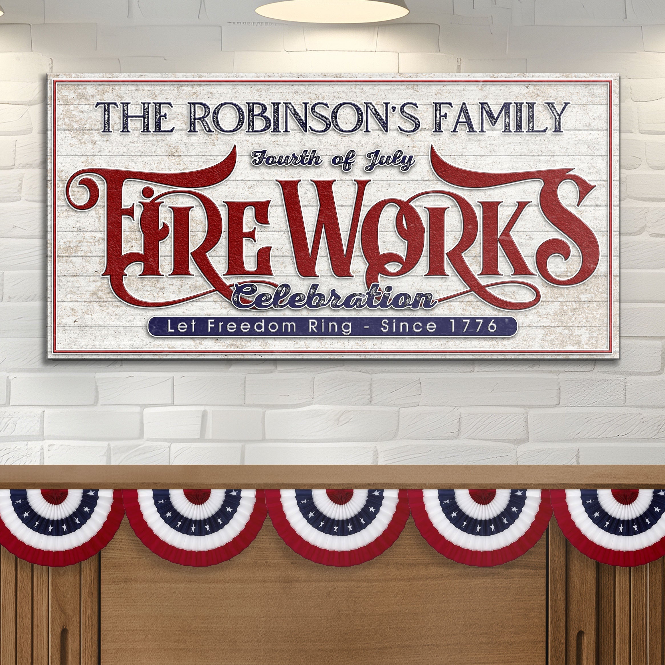 4th of July Fireworks Celebration Personalized Sign on sale at MyriadMart