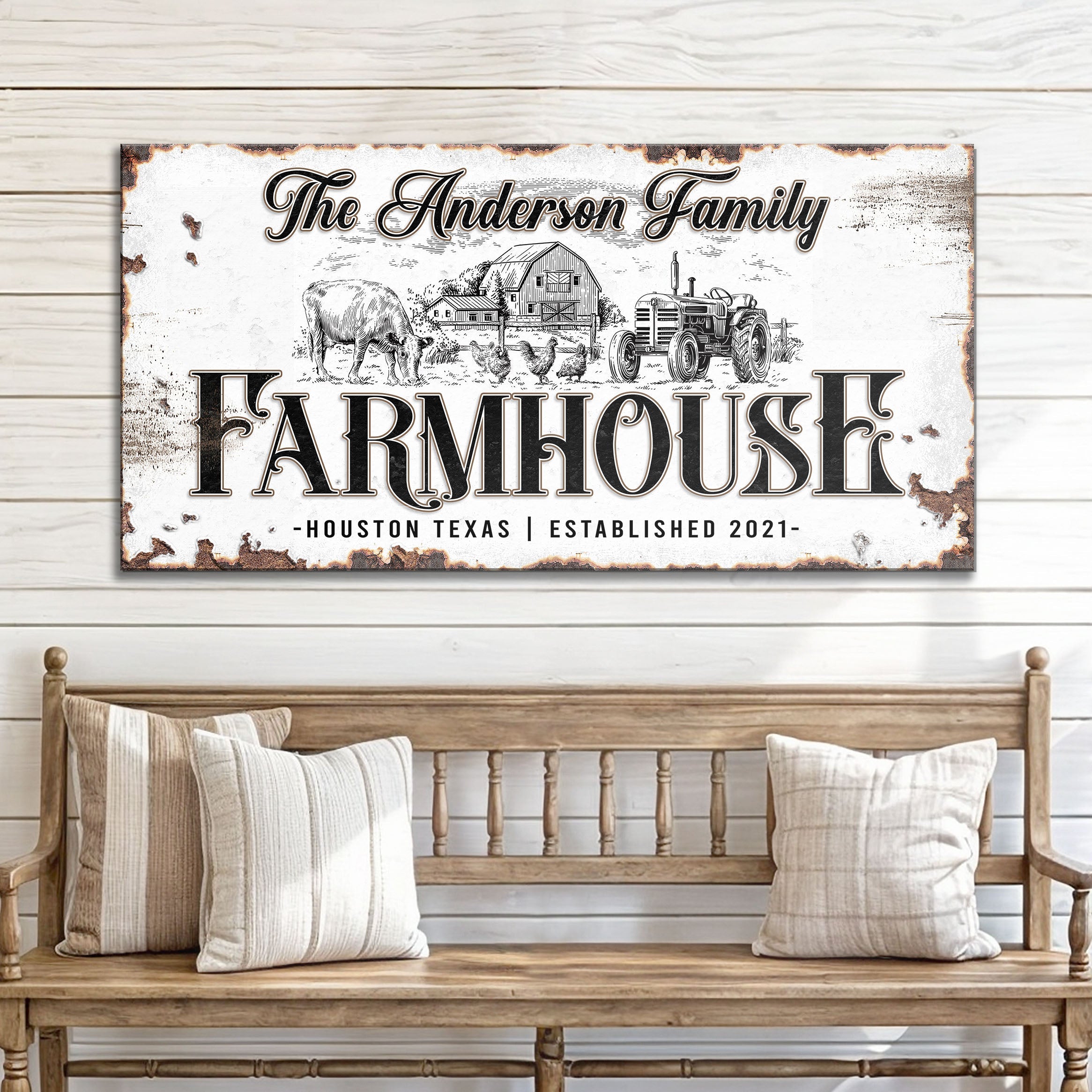 Personalized Farmhouse Sign III on sale at MyriadMart