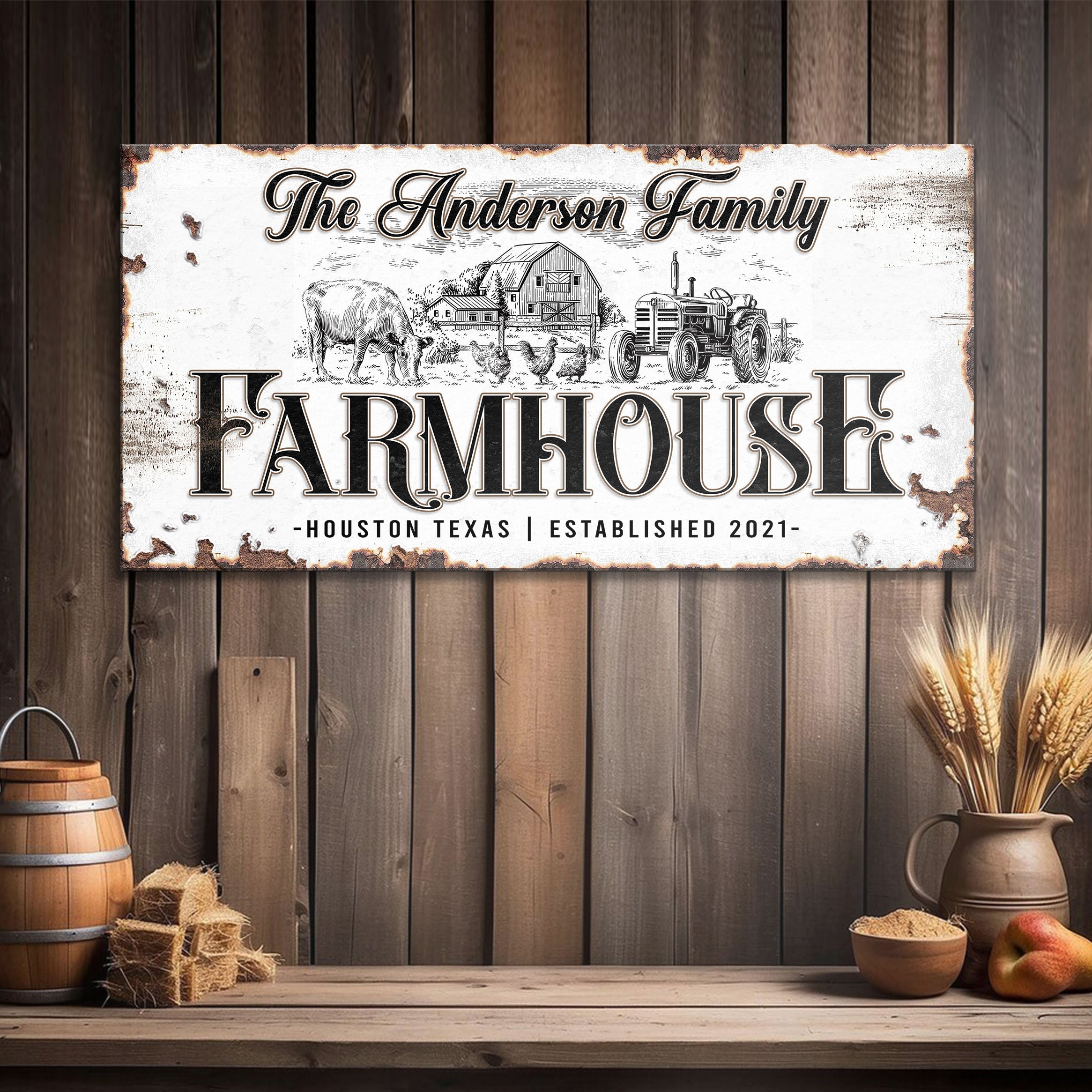 Personalized Farmhouse Sign III on sale at MyriadMart
