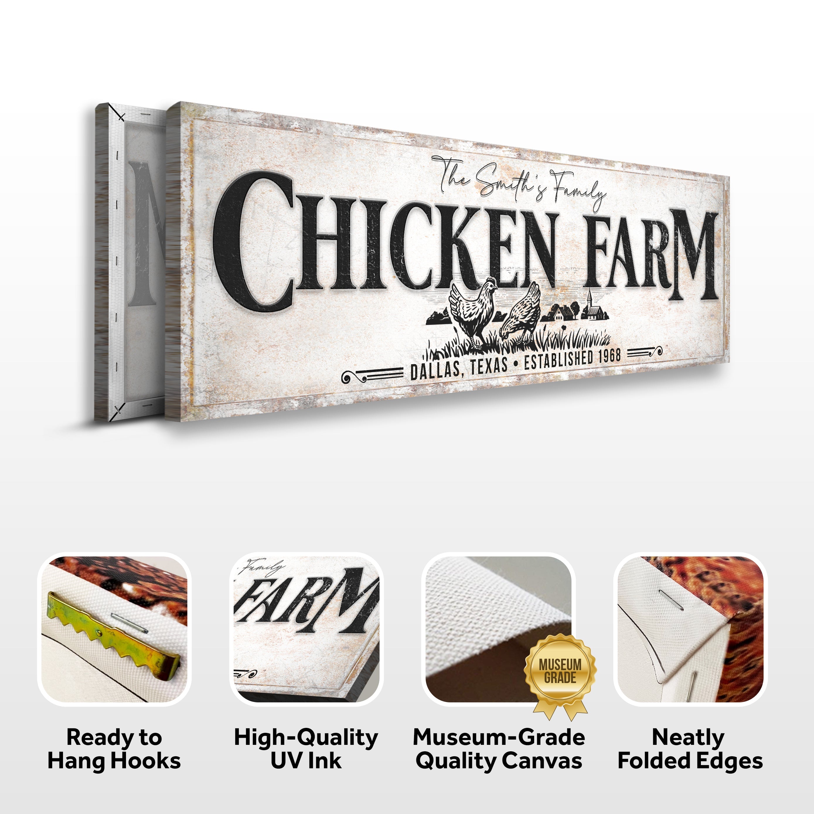 Chicken Family Farm Sign on sale at MyriadMart