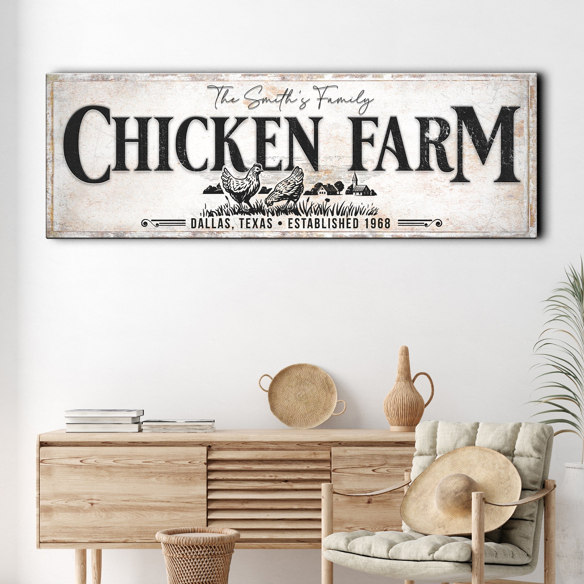 Chicken Family Farm Sign on sale at MyriadMart