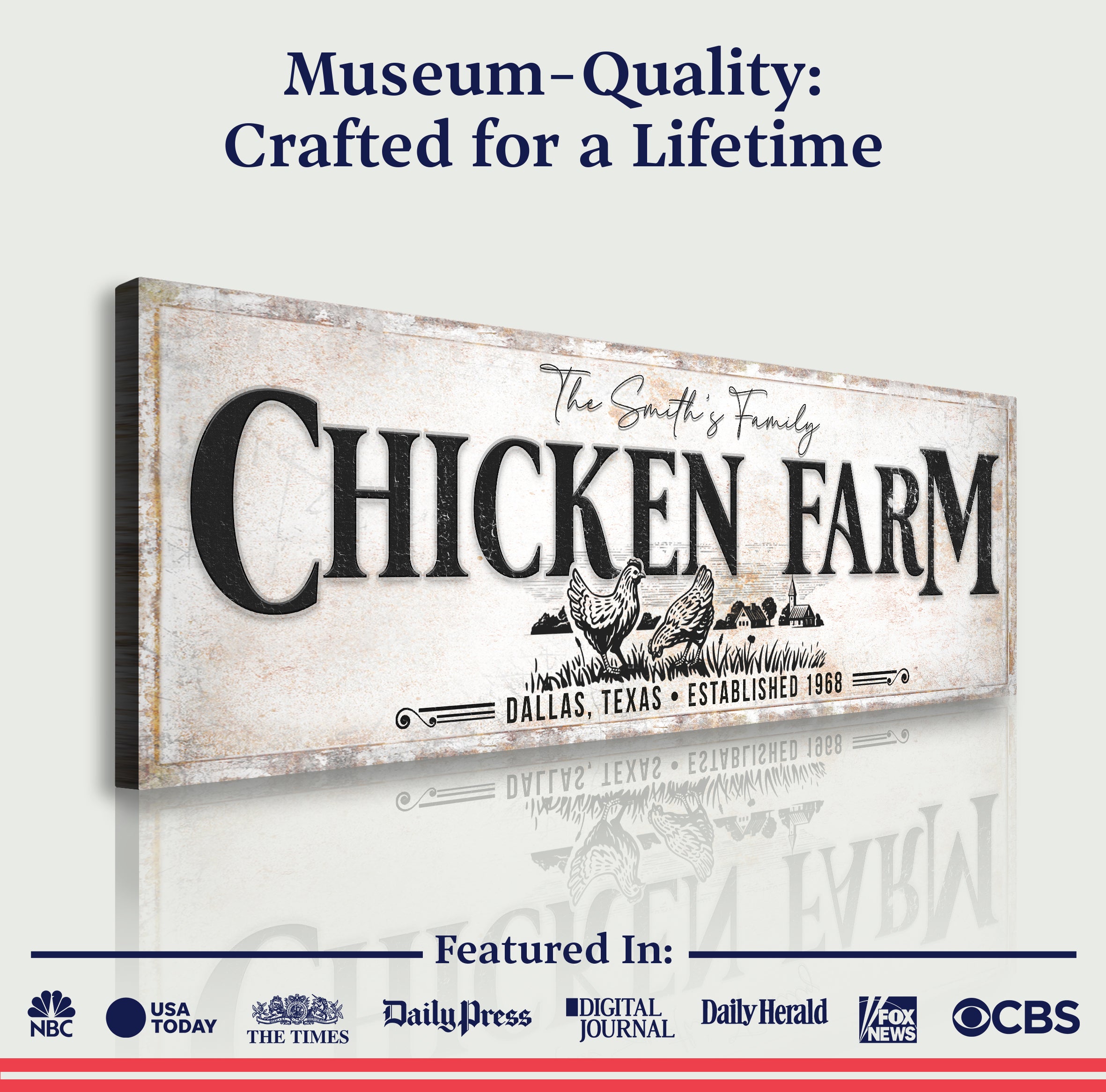 Chicken Family Farm Sign on sale at MyriadMart