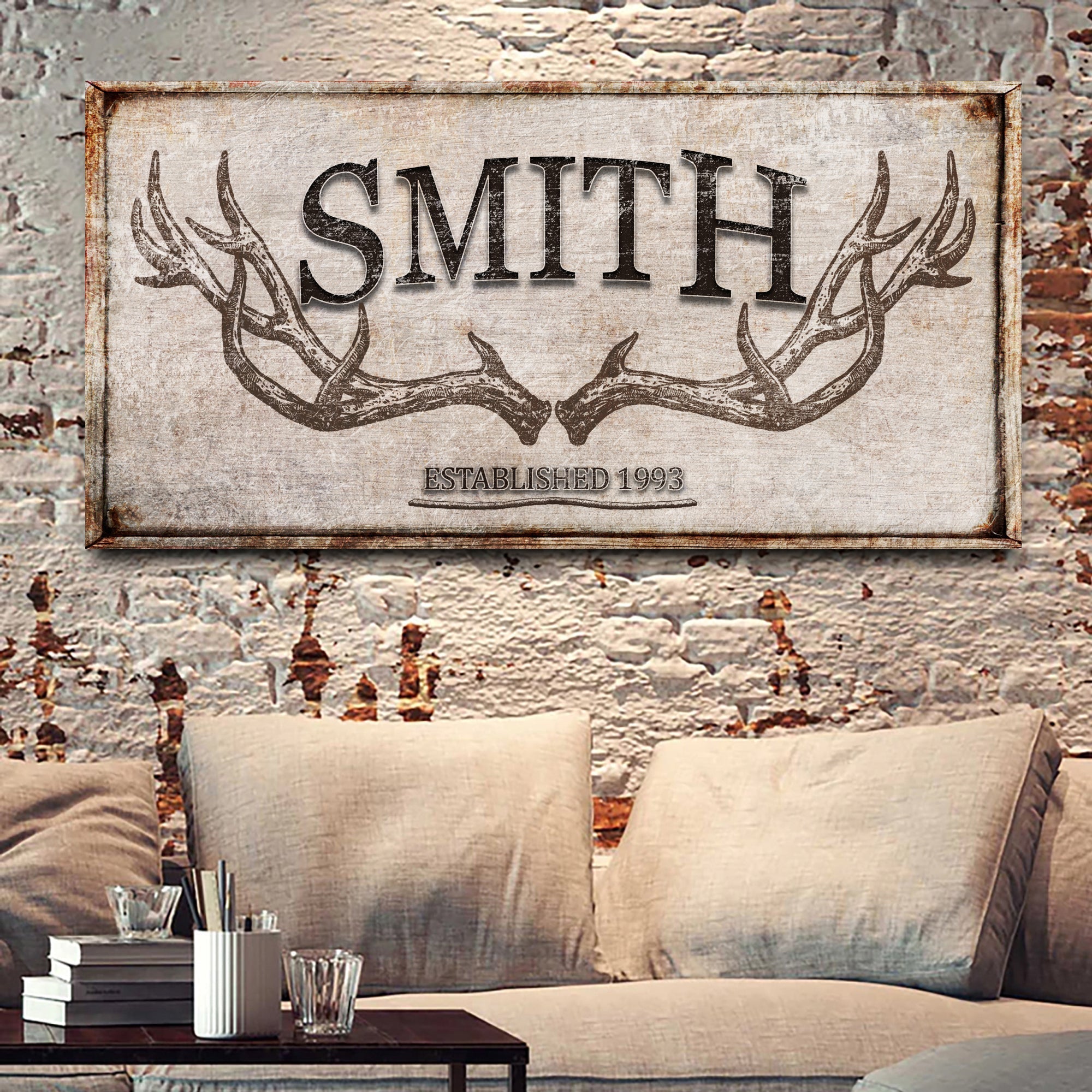 Personalized Family Antler Sign V on sale at MyriadMart