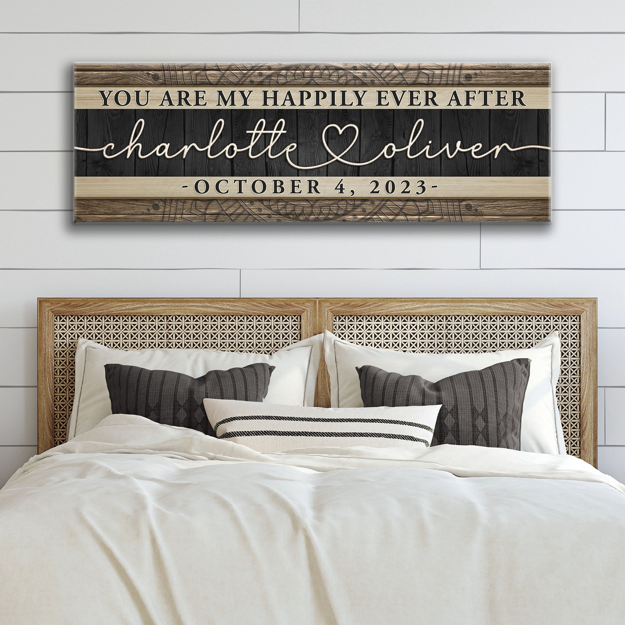 Personalized Happily Ever After Couple Sign V on sale at MyriadMart
