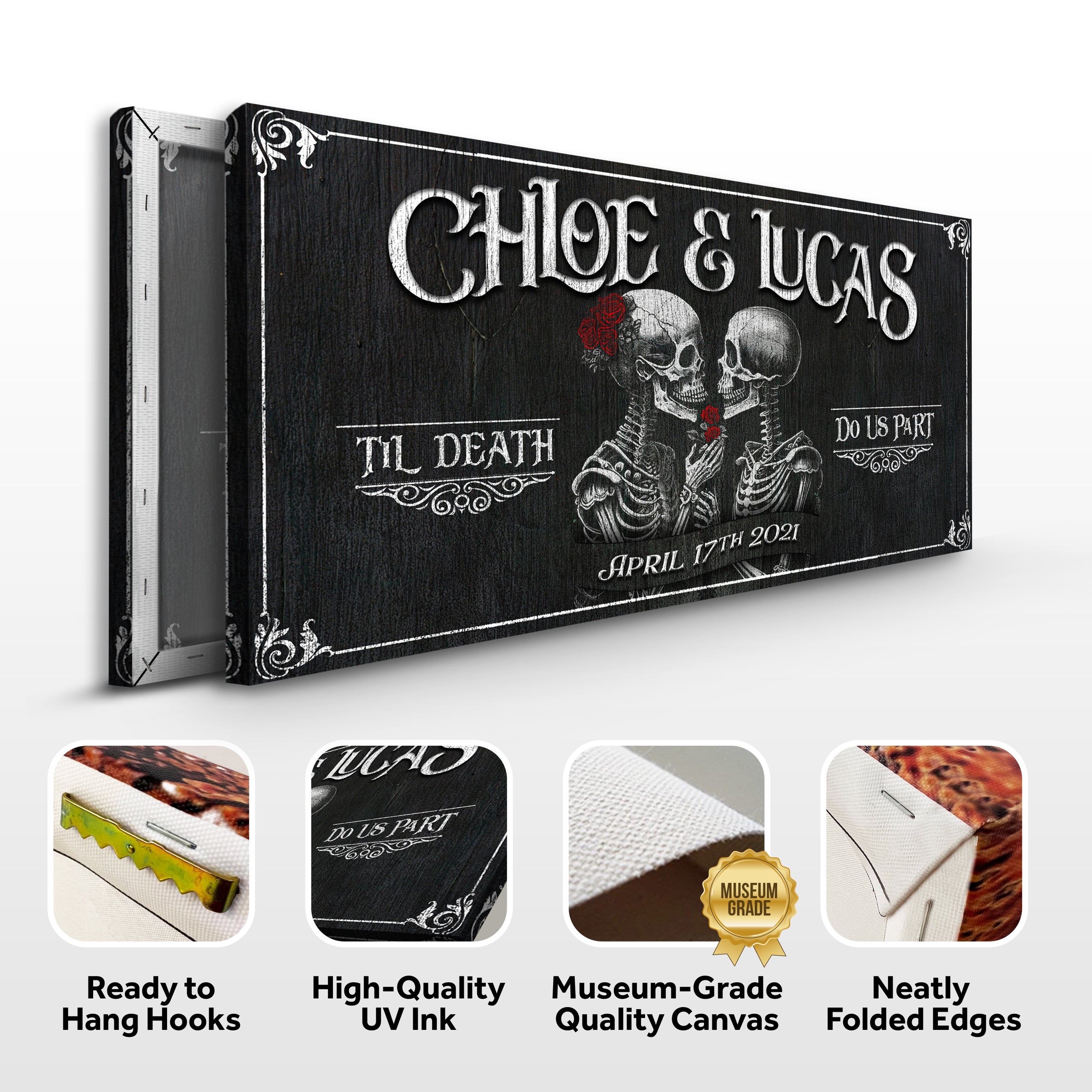 Till Death Do Us Part Skeleton Couple Sign V on sale at MyriadMart