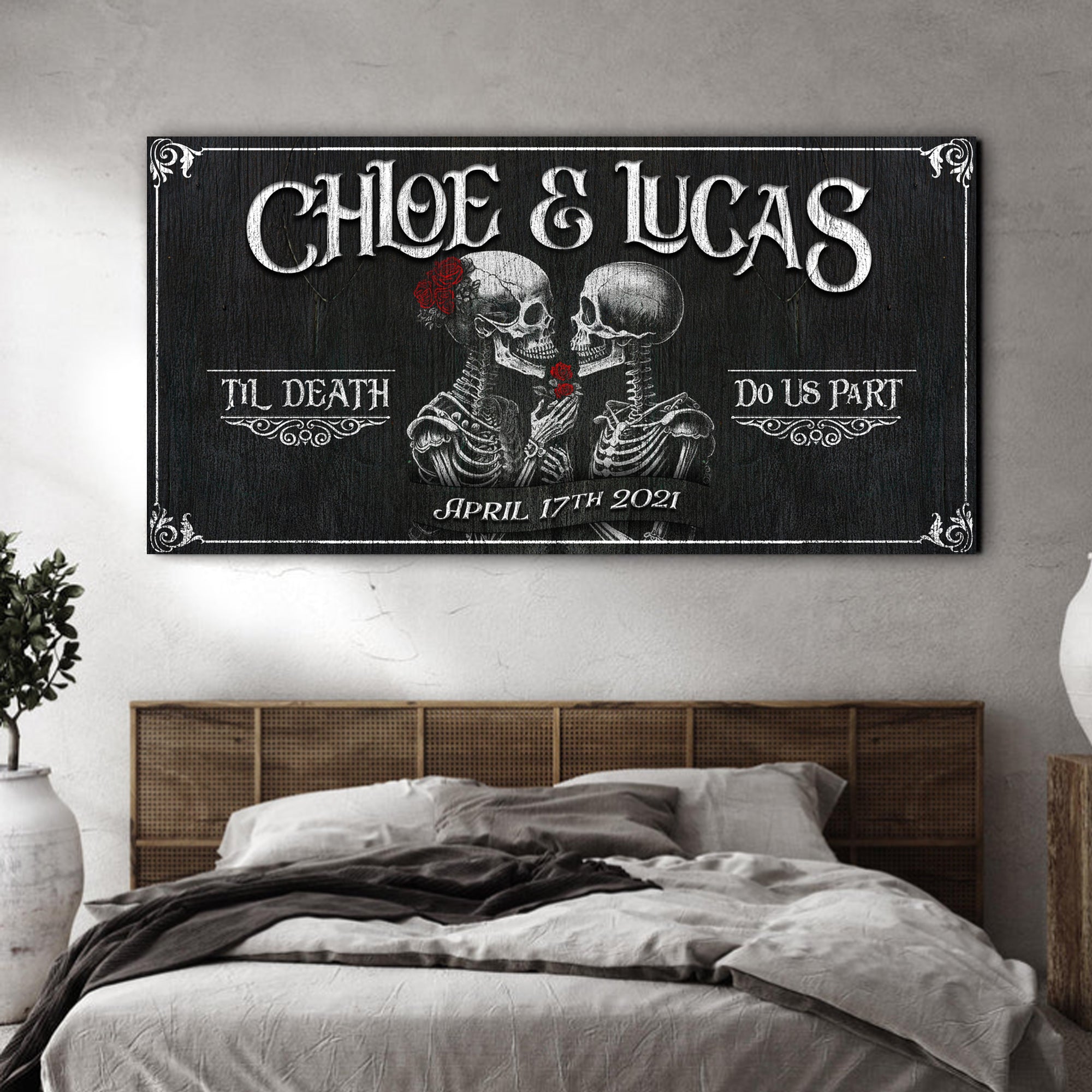 Till Death Do Us Part Skeleton Couple Sign V on sale at MyriadMart