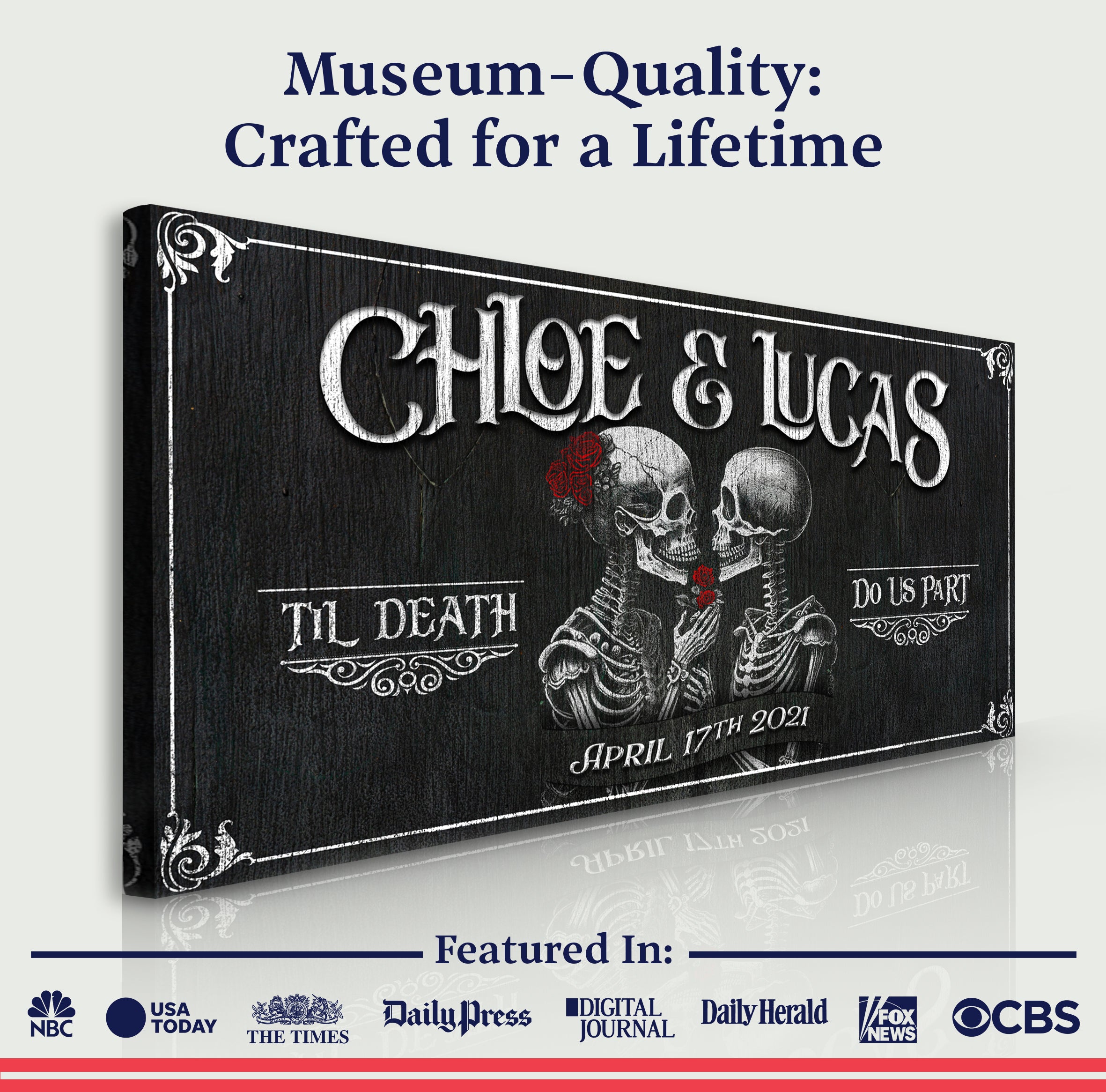 Till Death Do Us Part Skeleton Couple Sign V on sale at MyriadMart