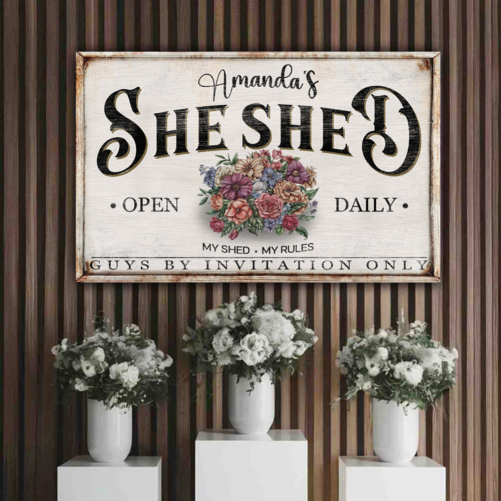 Personalized She Shed Sign XIII on sale at MyriadMart