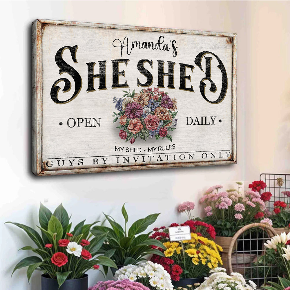 Personalized She Shed Sign XIII on sale at MyriadMart
