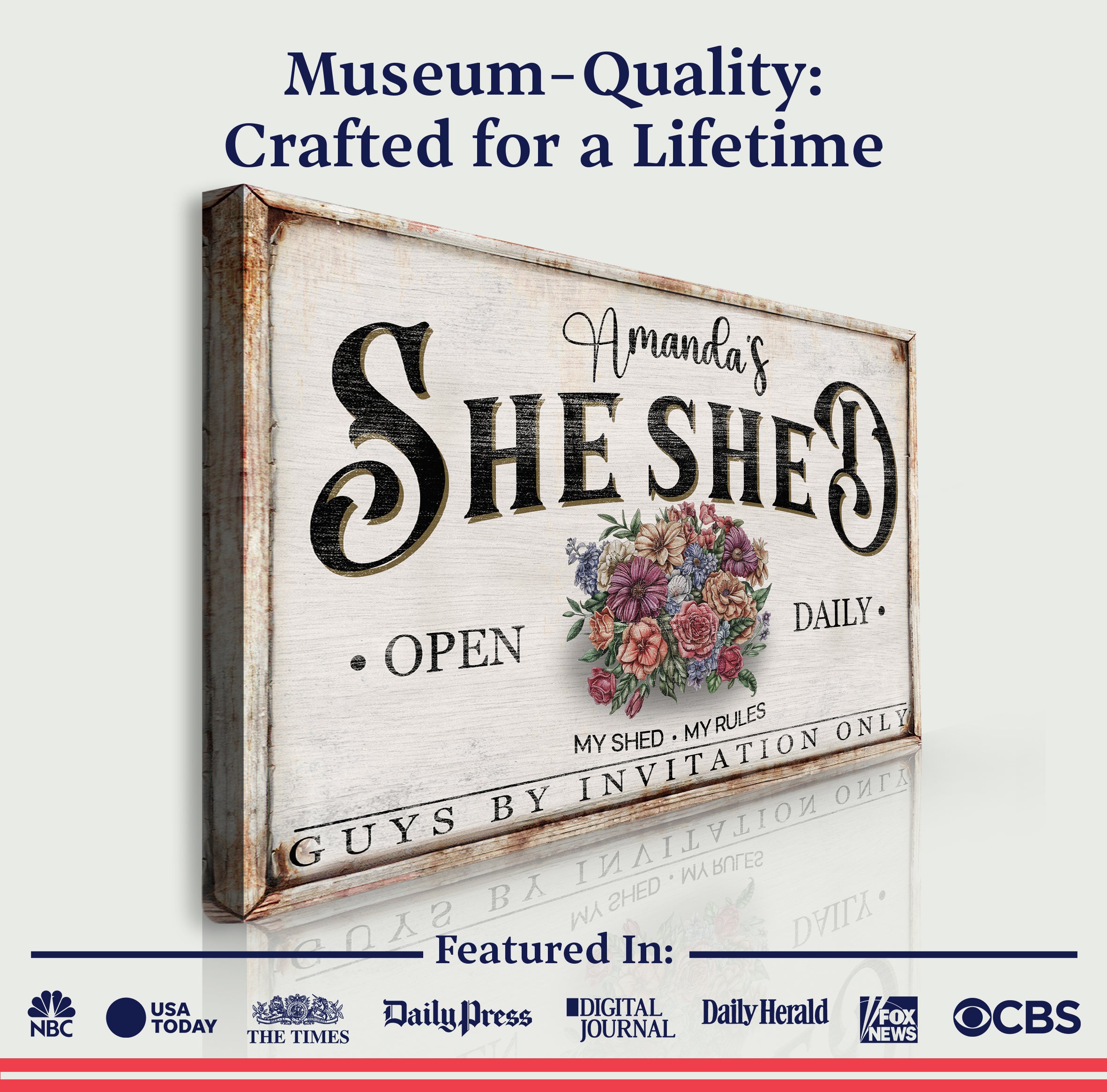 Personalized She Shed Sign XIII on sale at MyriadMart