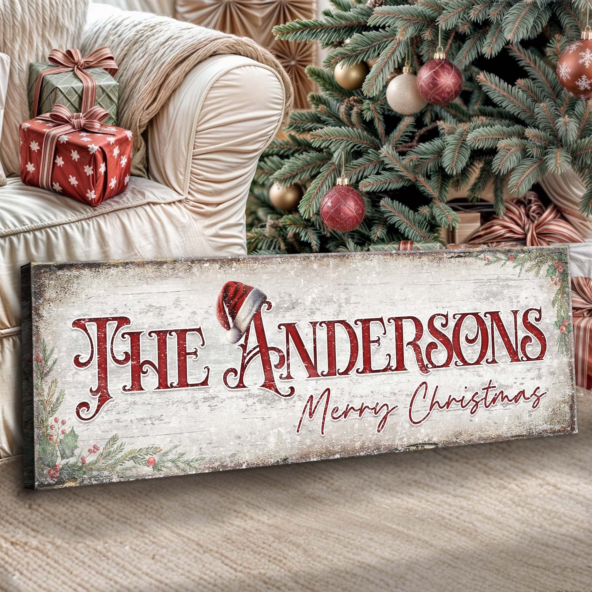 Christmas Family Name Sign II on sale at MyriadMart