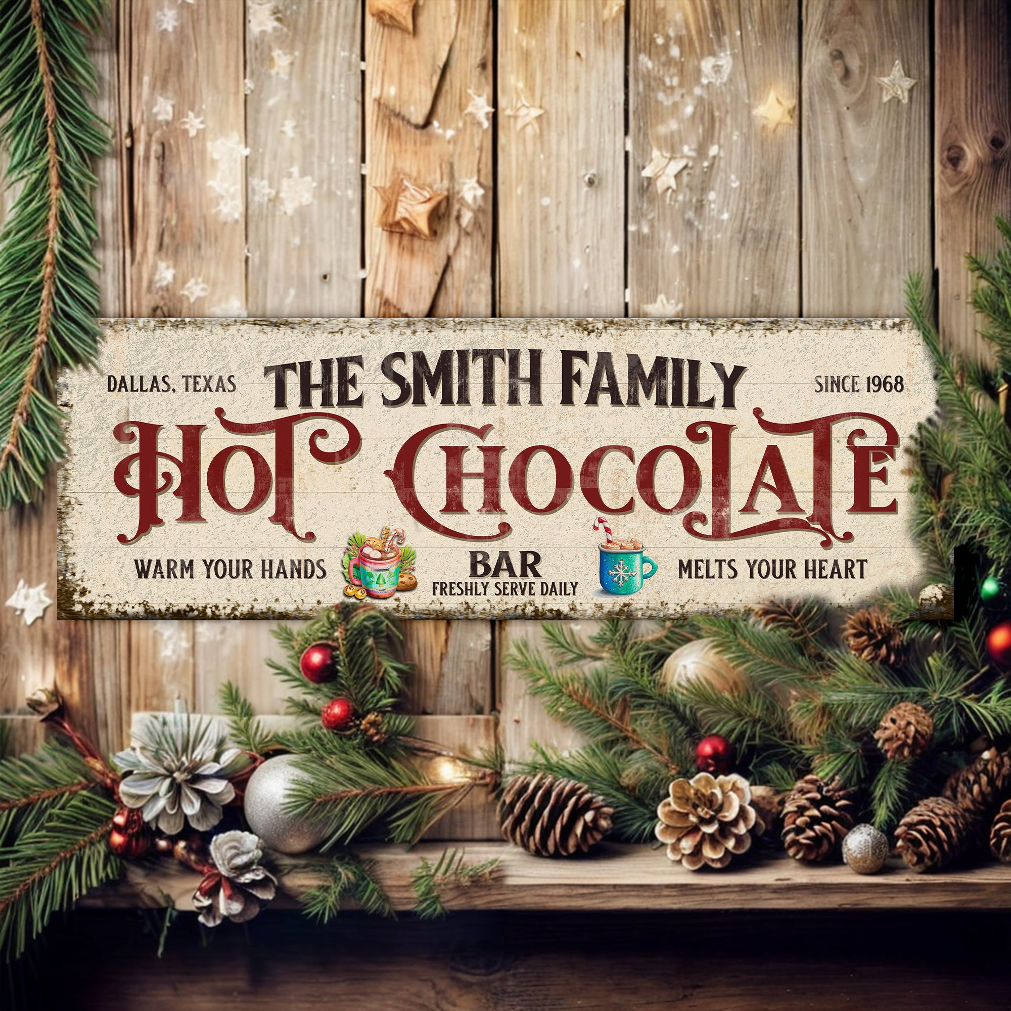 Hot Chocolate Christmas Bar Sign on sale at MyriadMart
